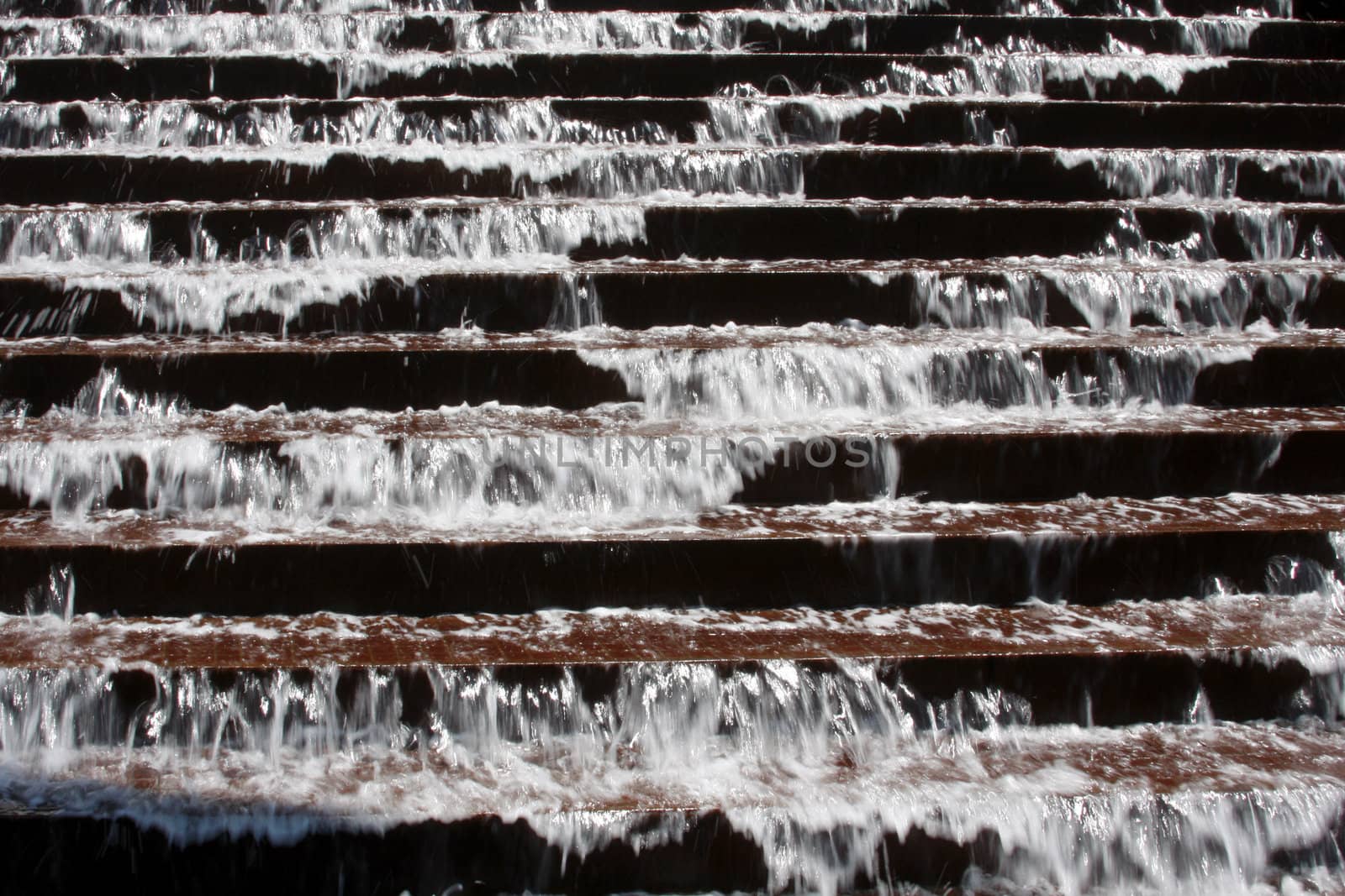 Gentle water falling over rocky creek