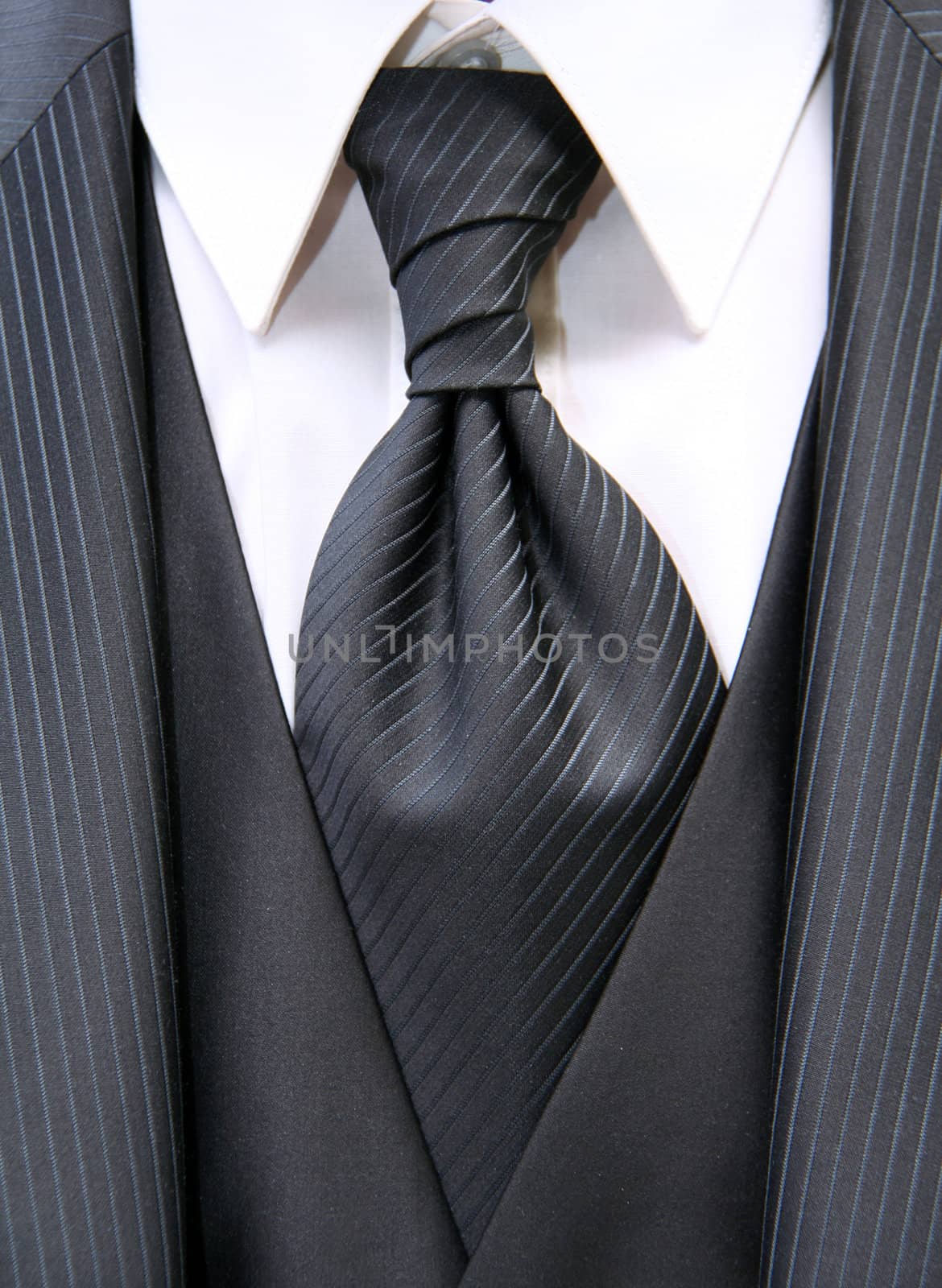 Beautiful black necktie with suite of a bridegroom