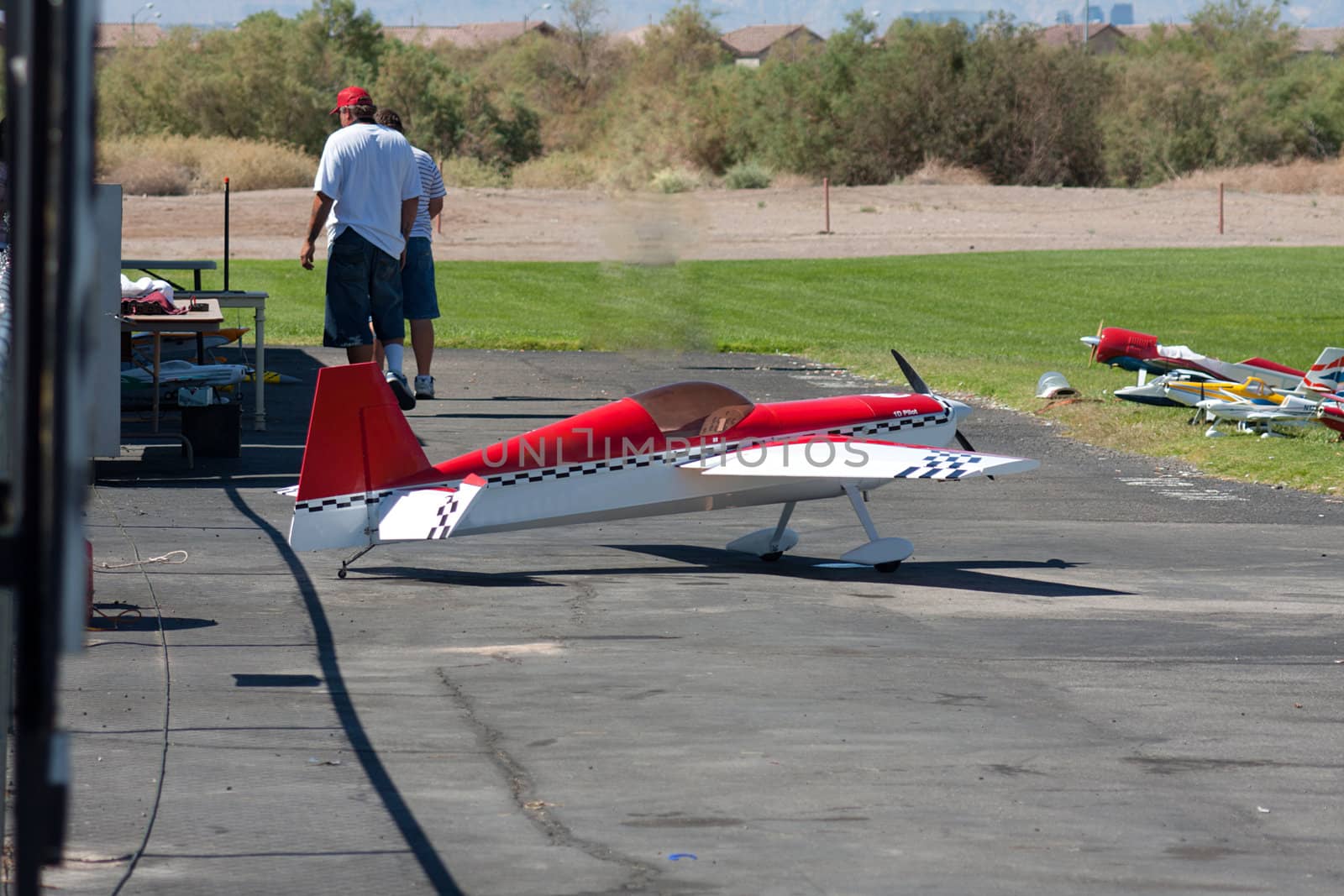 RC remote controlled airplane model in action