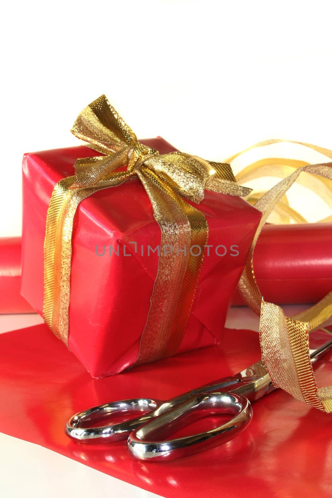 various utensils used to wrap a gift