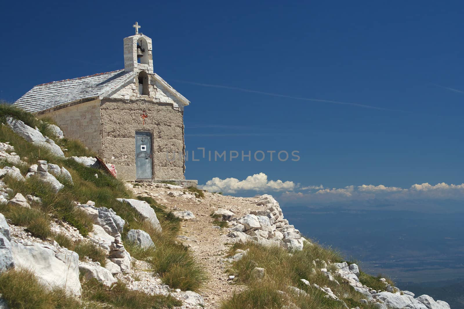 Church at Mount St. Jure.  Biokovo national park in Croatia
