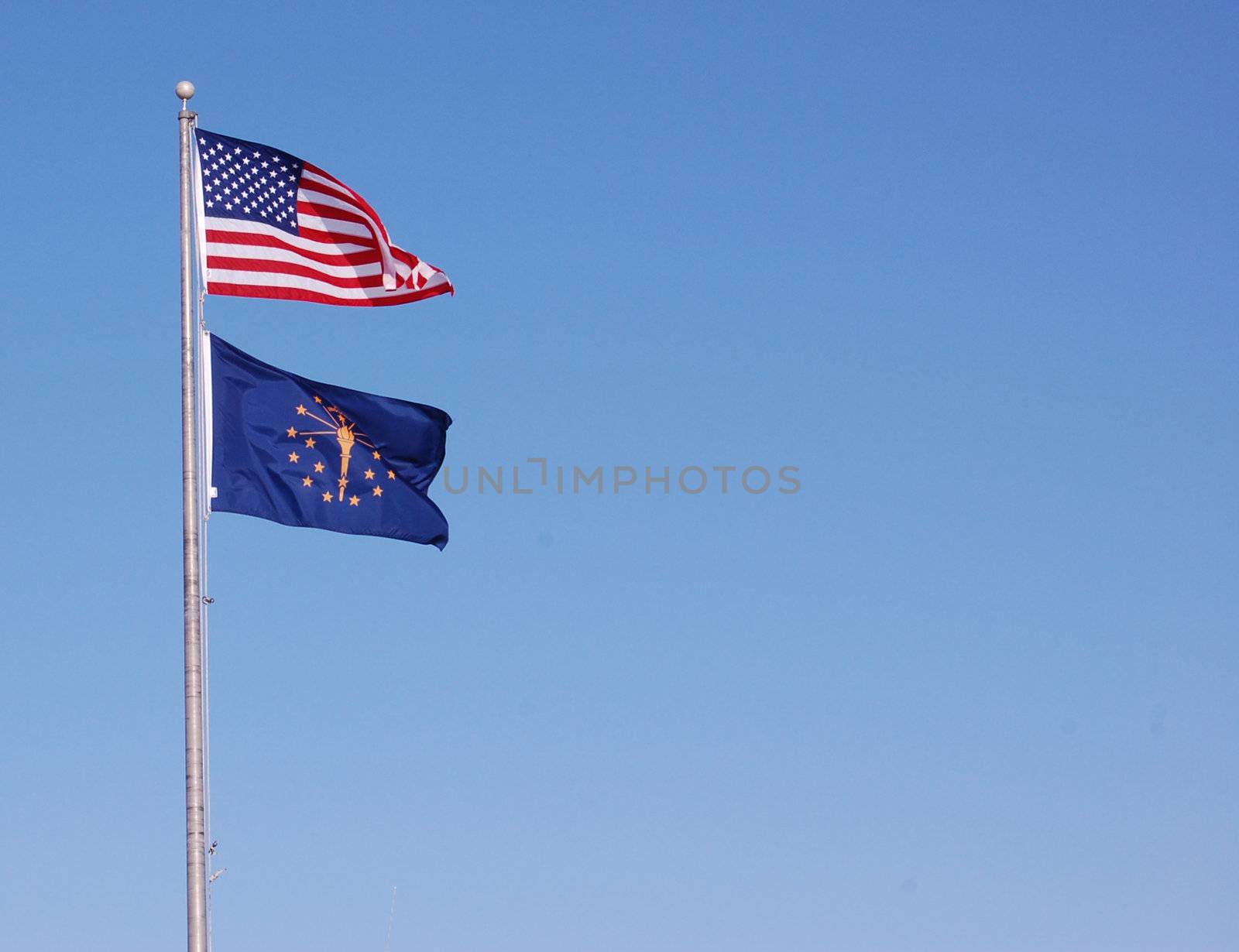 Indiana and American Flag Background by RefocusPhoto