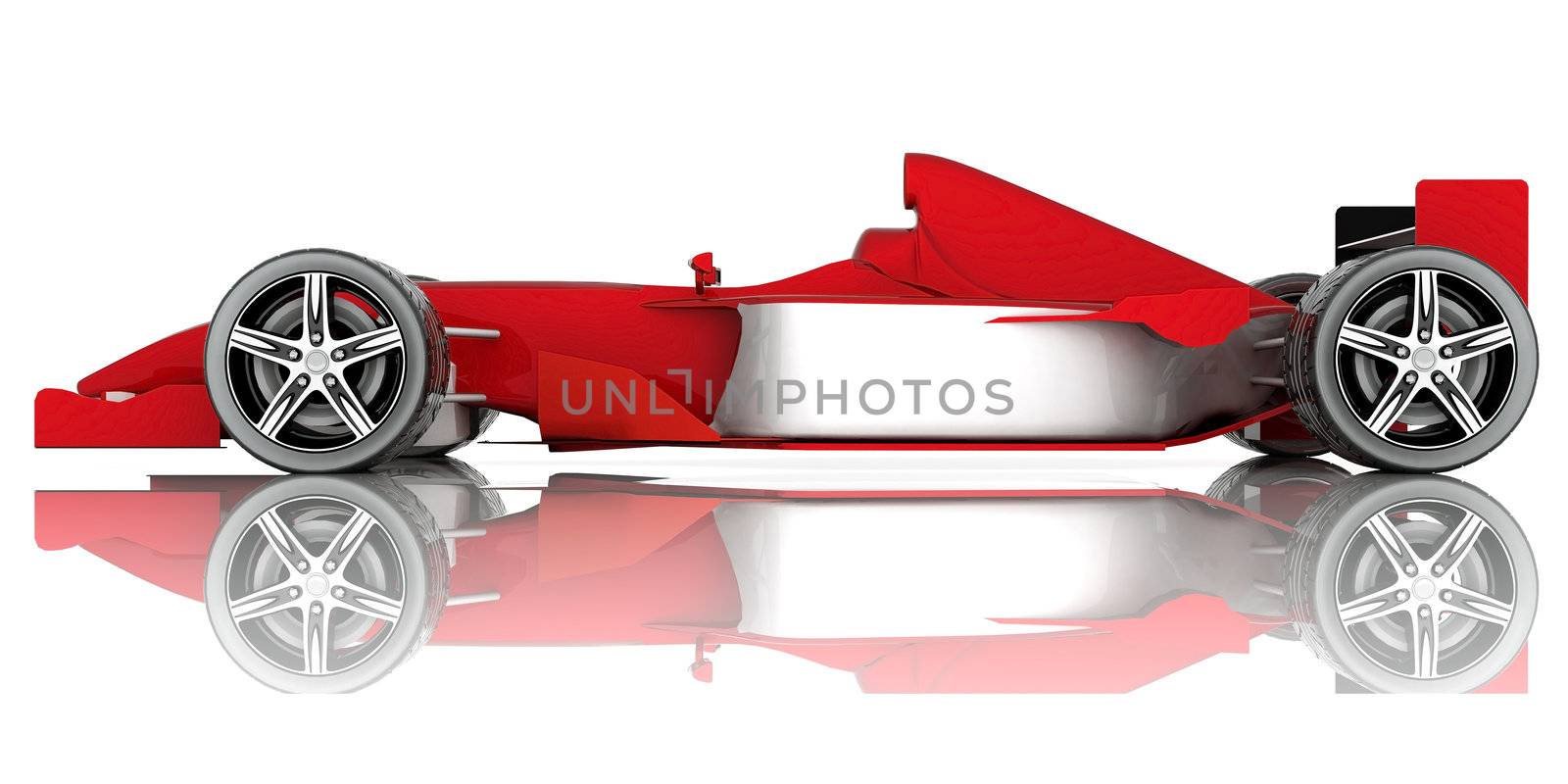 image red sports car on a white background