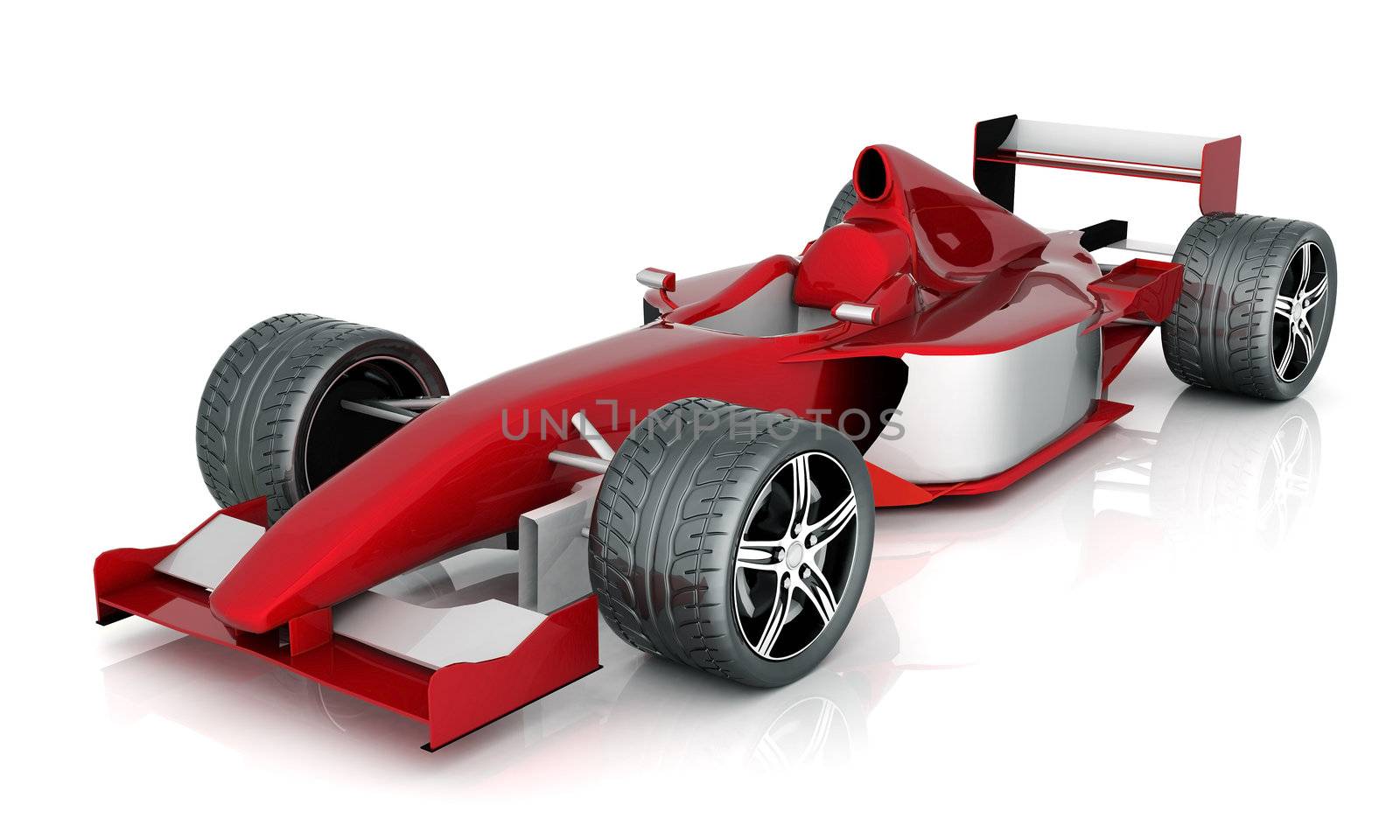 image red sports car on a white background