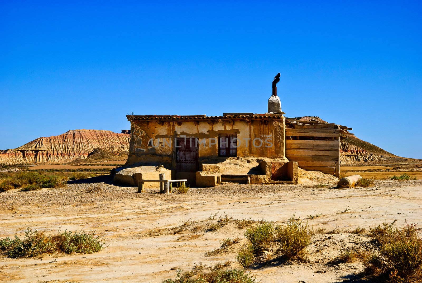 The Bardenas Reales are a semi-desert natural park in Navarre, Spain, whose vegetation and rocky formations created by erosion are in unique in Europe and a declared Biosphere reserve by the UNESCO