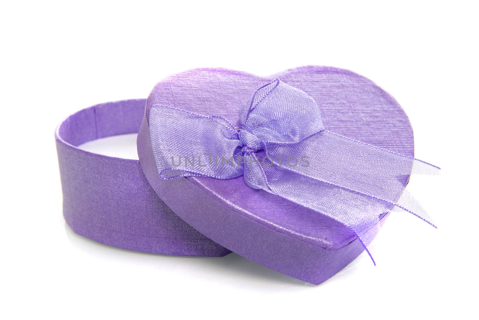 a pruple heart box on a white background