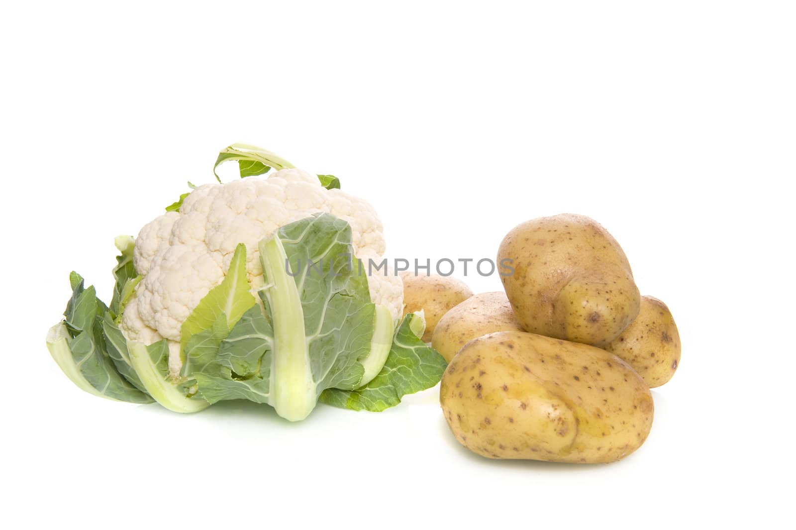 potatoes on a white background