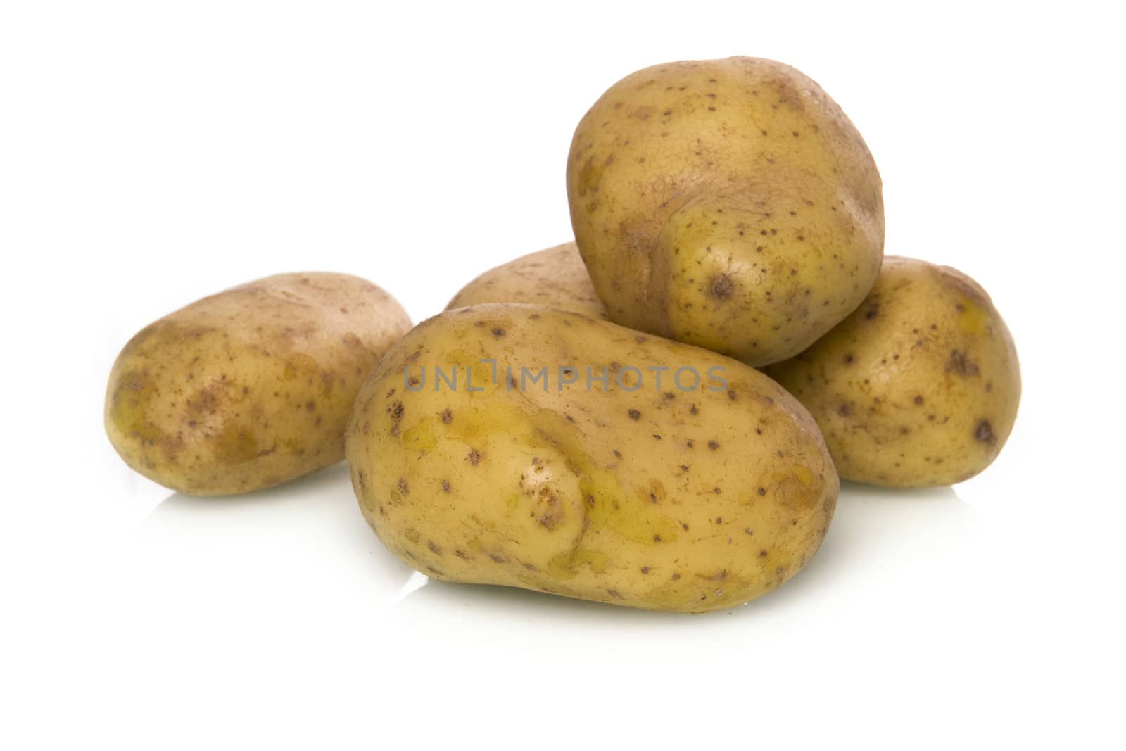 potatoes on a white background