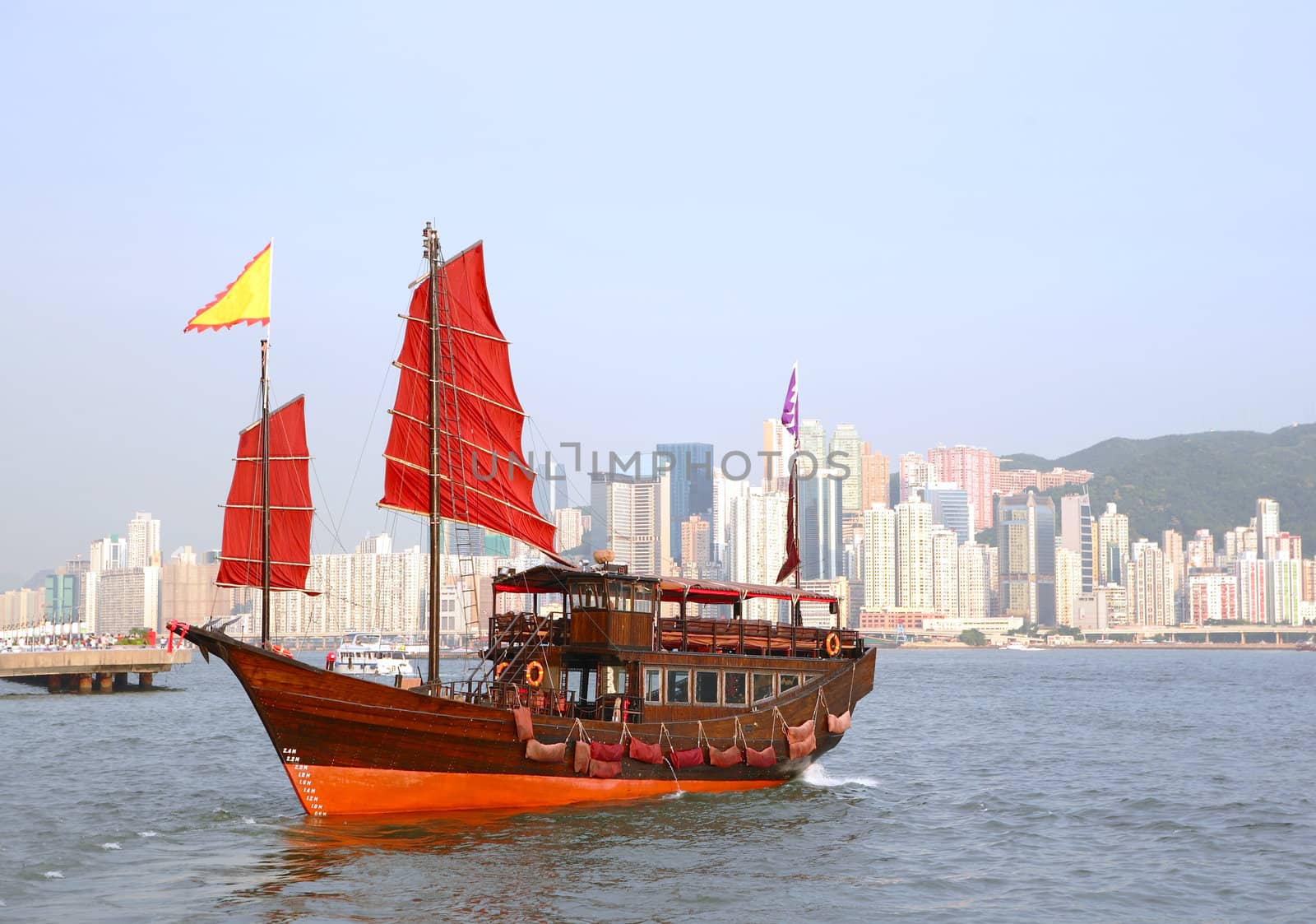 junk boat in Hong Kong