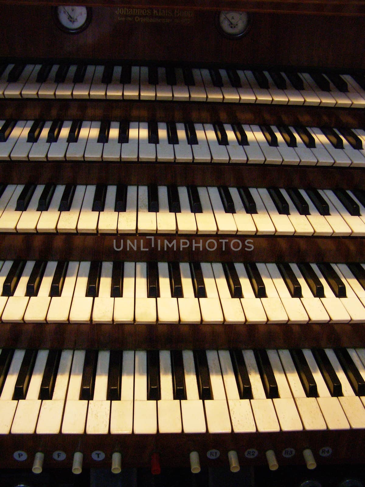 the keyboards of the Organ at st. John's church (Sint Janskerk) in Ghent