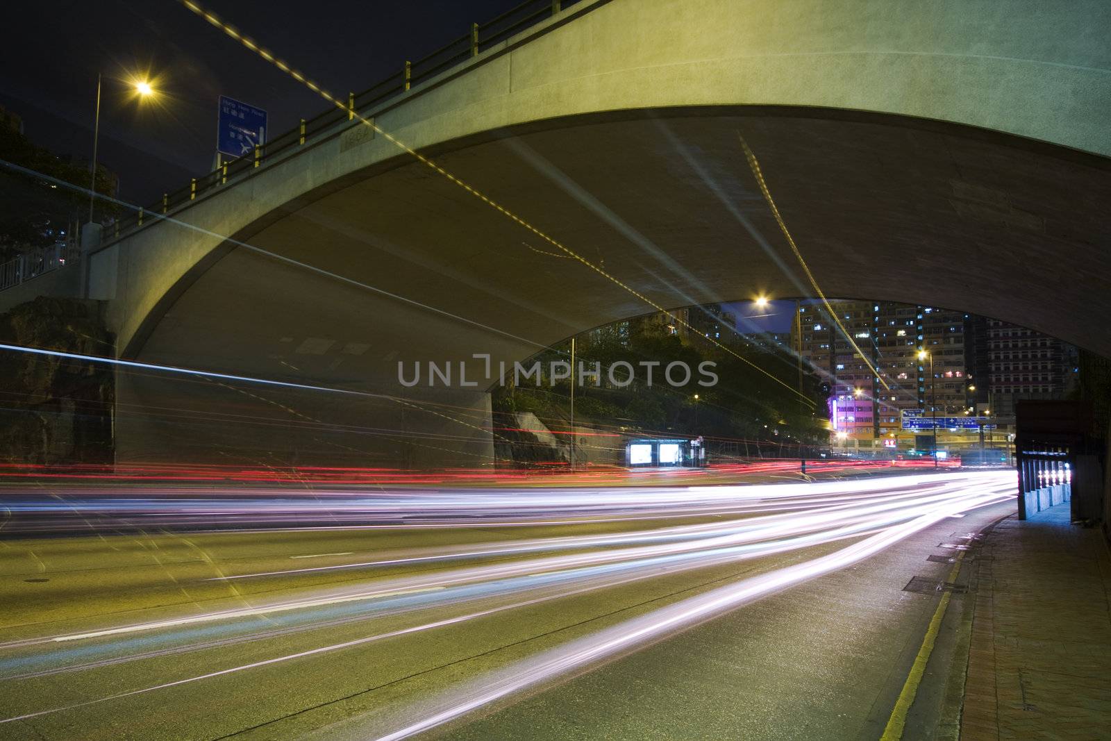 Traffic on the move at night 