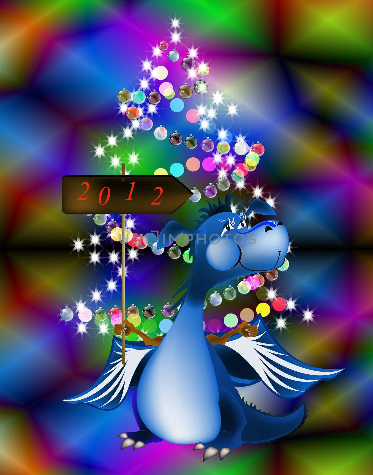 Dark blue dragon-New Year's a symbol of 2012 by sergey150770SV