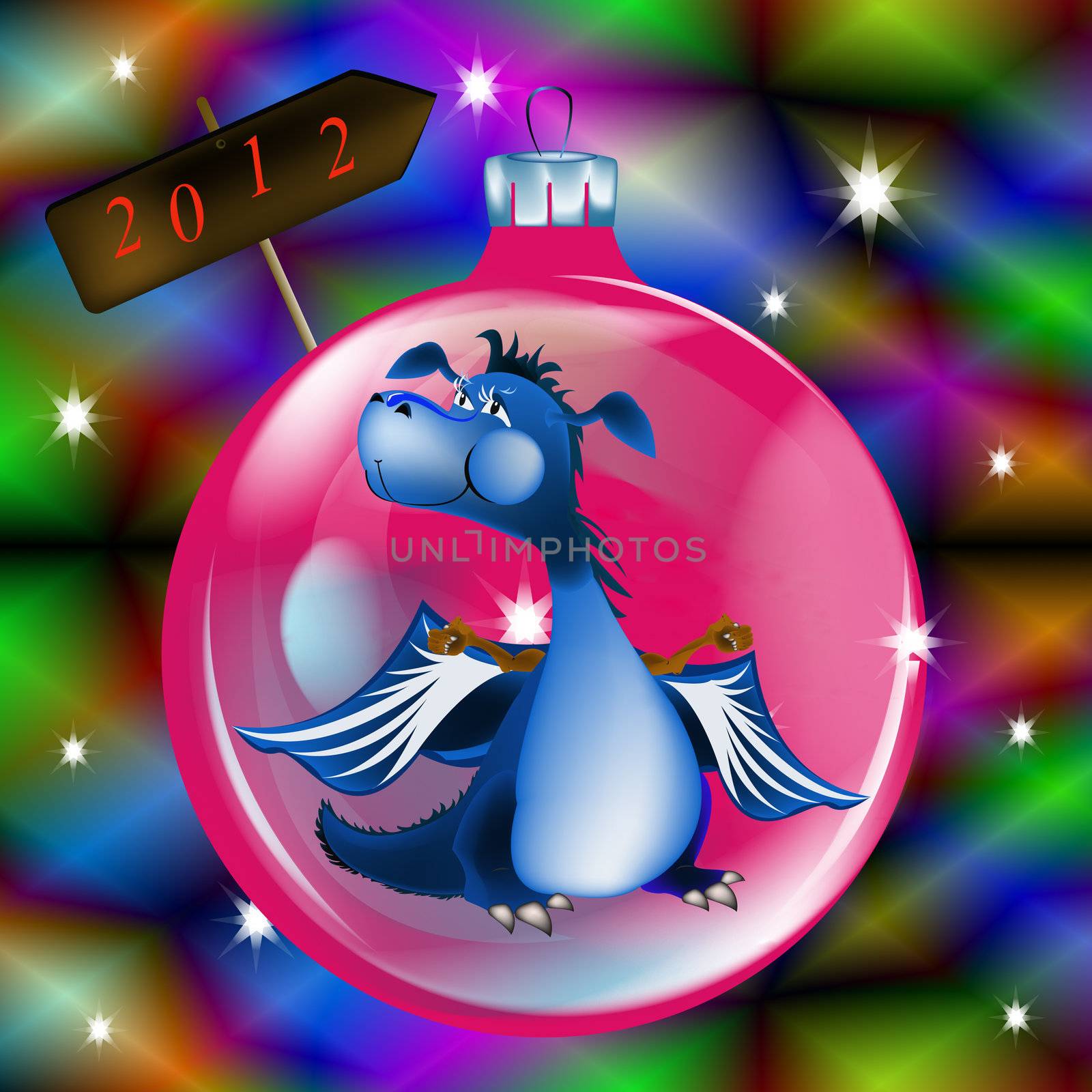 Dark blue dragon a symbol of new 2012 on east calendar