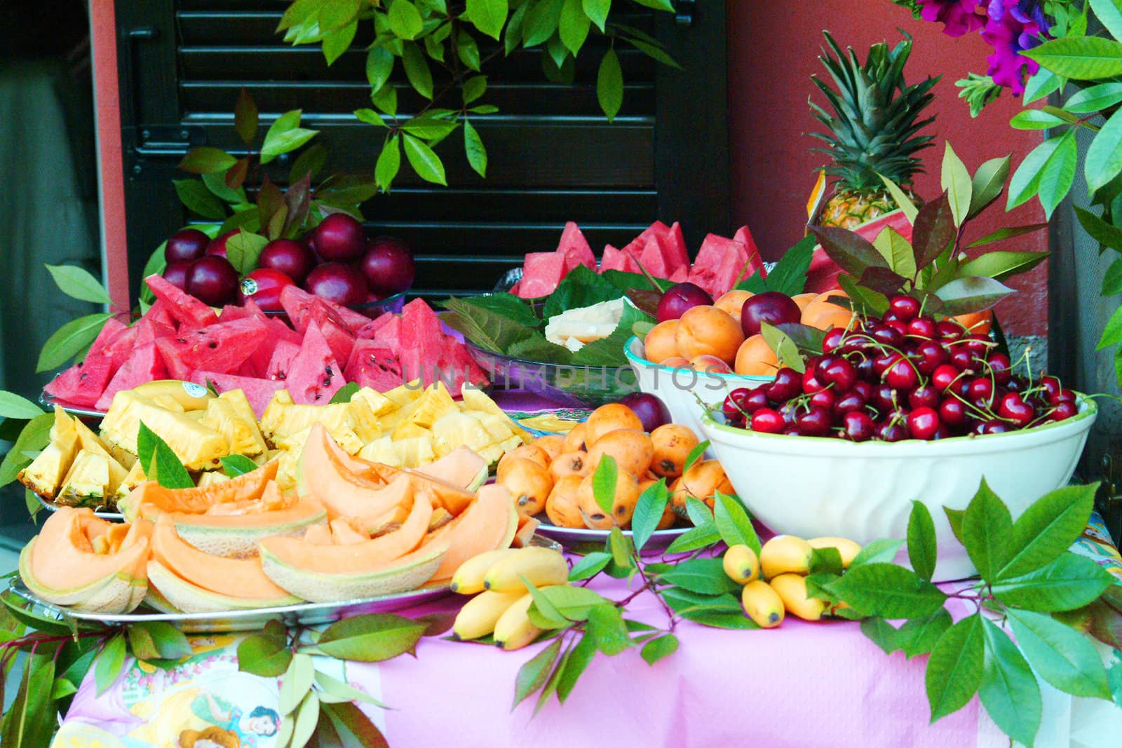 A great table full of fresh fruit