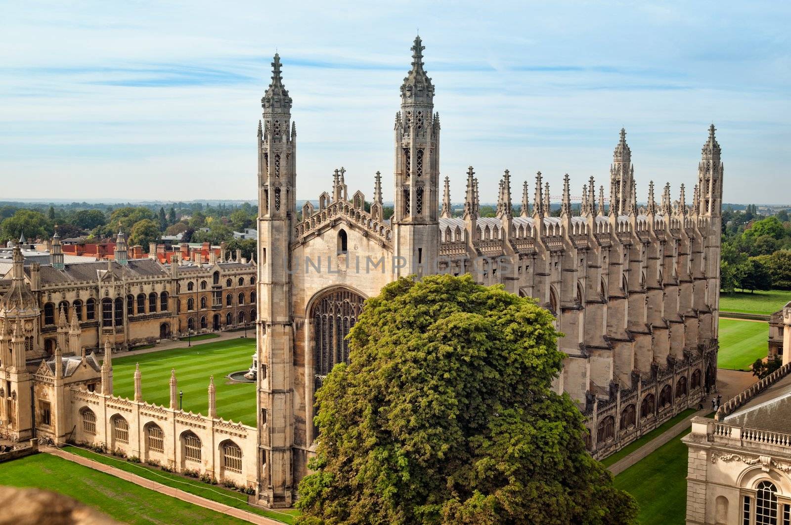 Ariel view of Kings College, Cambridge.