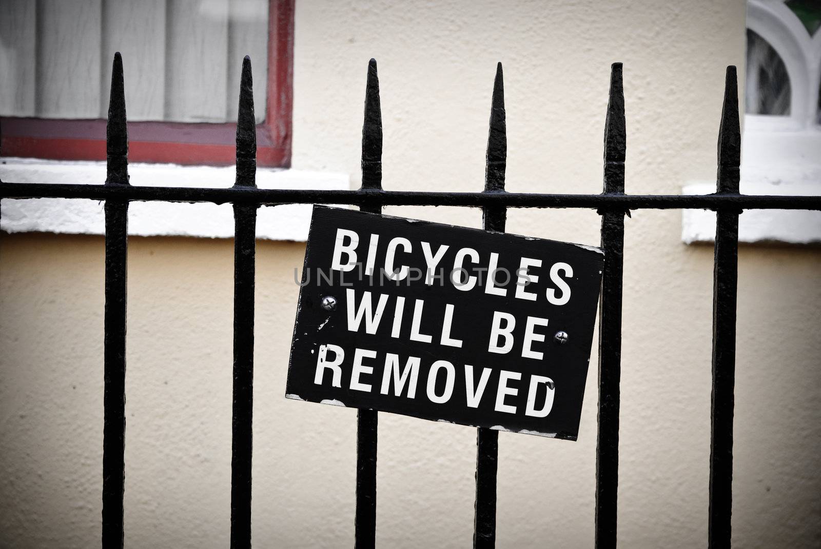 Dublin is full of "Bicycles will be removed" signs. This is just one of them. 

Thx for removing the bicycles, it helps to get a free shot of that signs