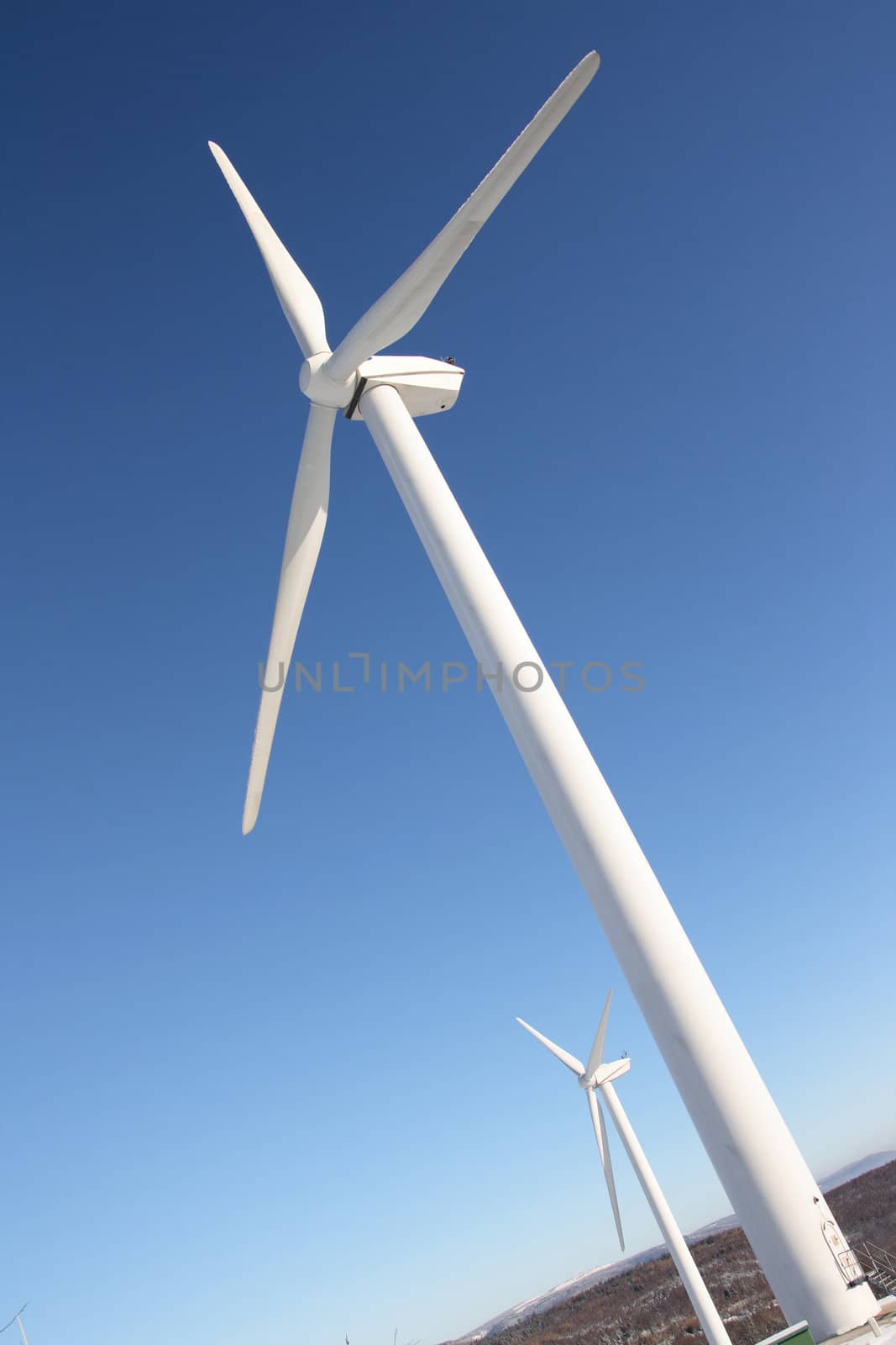 Single wind turbine in winter by Danicek
