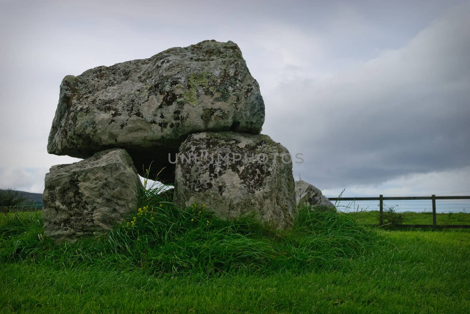 One of about 30 megalithic thombs at Carromore, County Sligo, Ireland