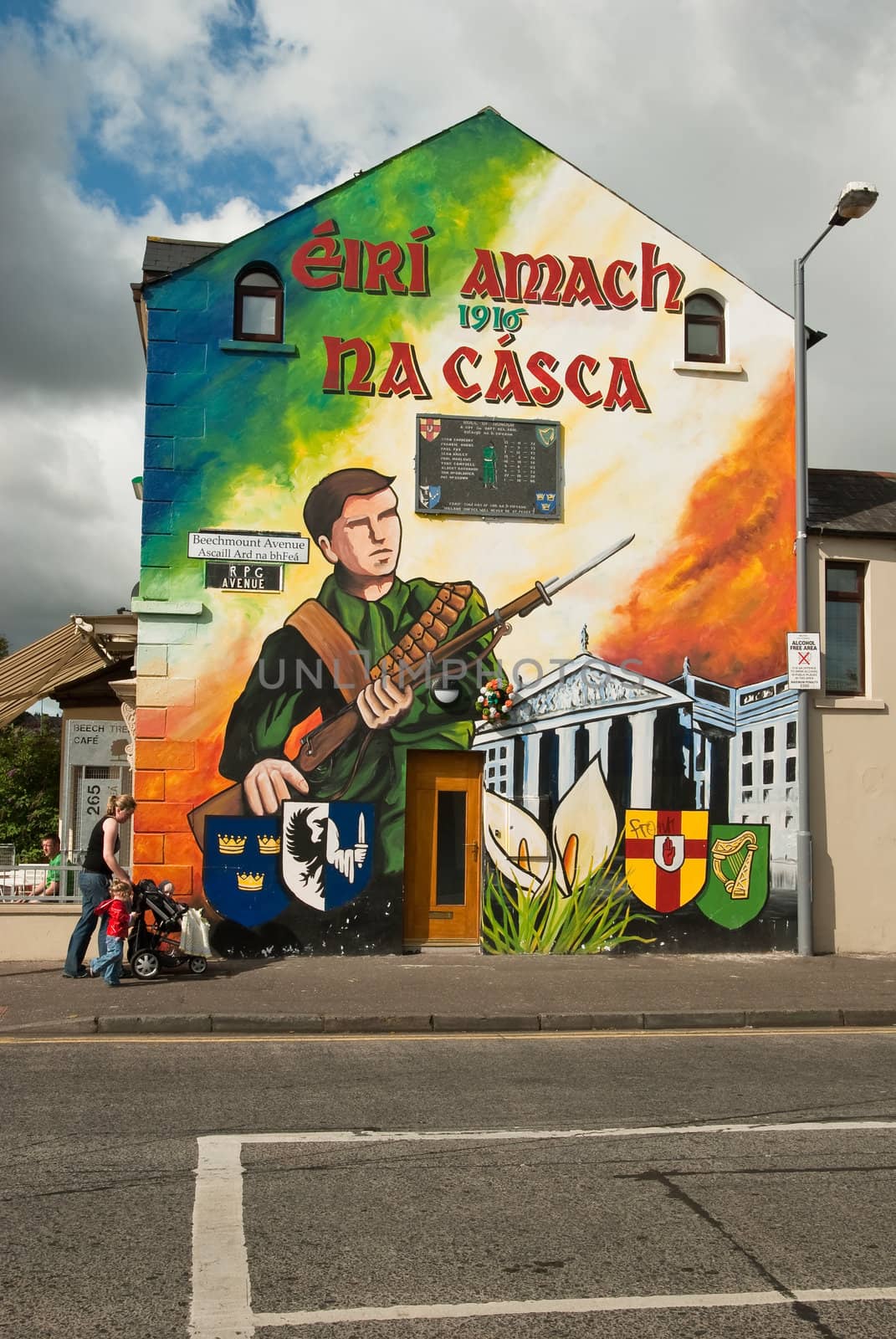 political murals in Falls Road, Belfas, Northern Ireland