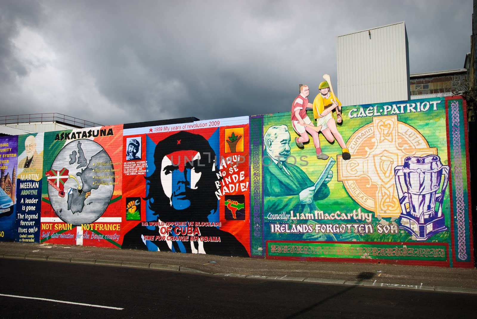 political murals in Falls Road, Belfas, Northern Ireland