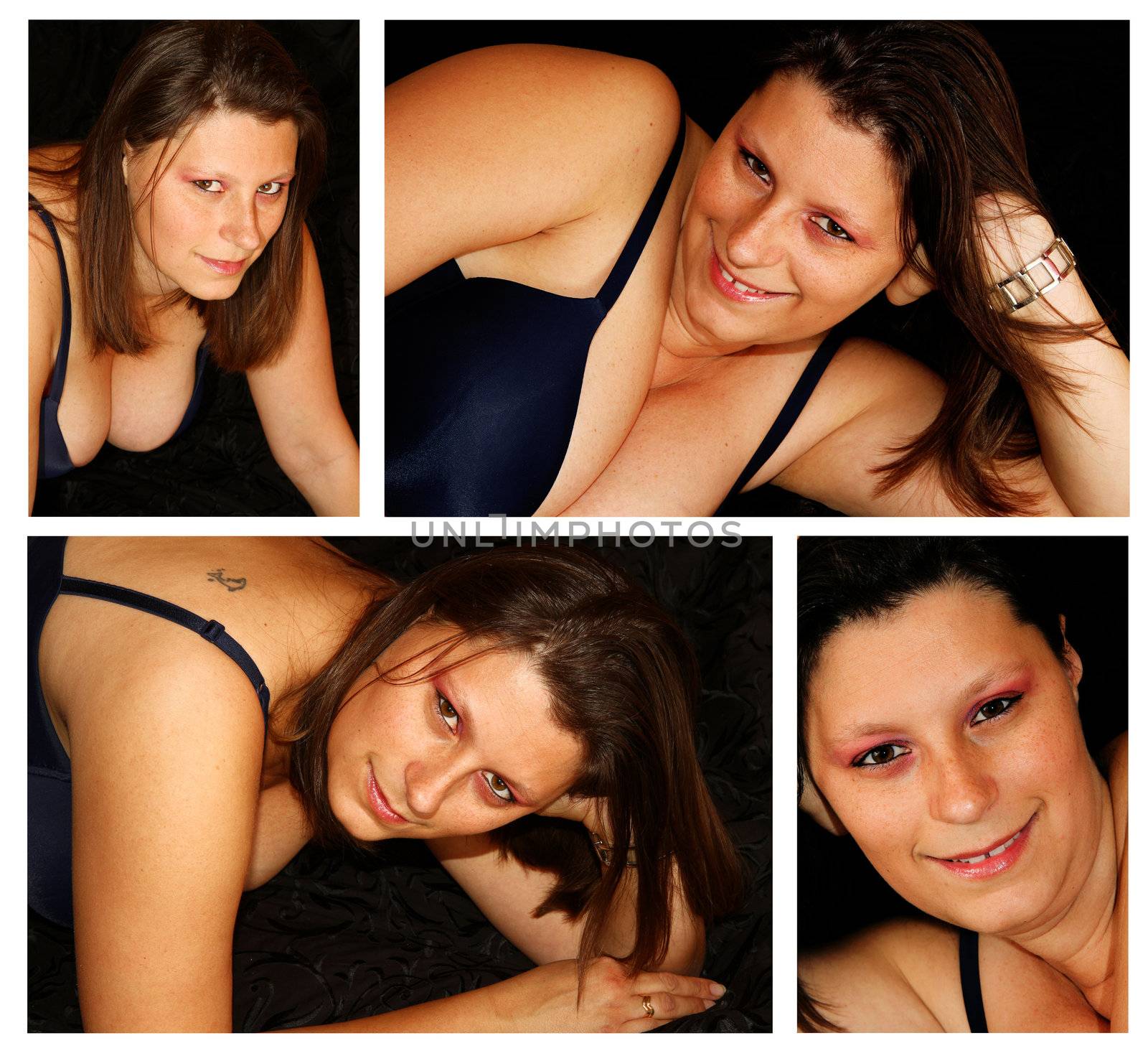 collage of sexy woman