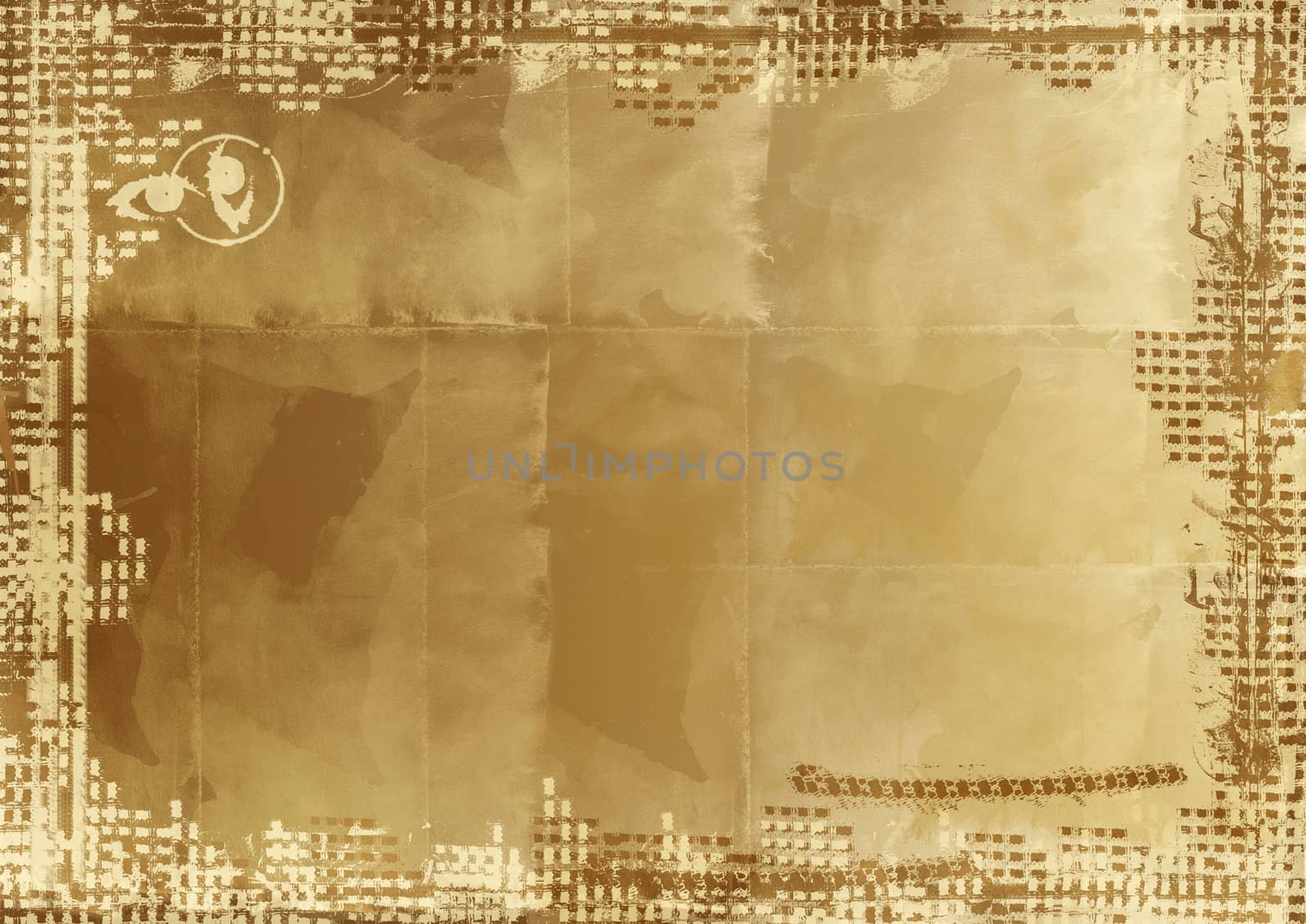 Computer designed highly detailed grunge border and aged textured paper background. Nice grunge element for your projects