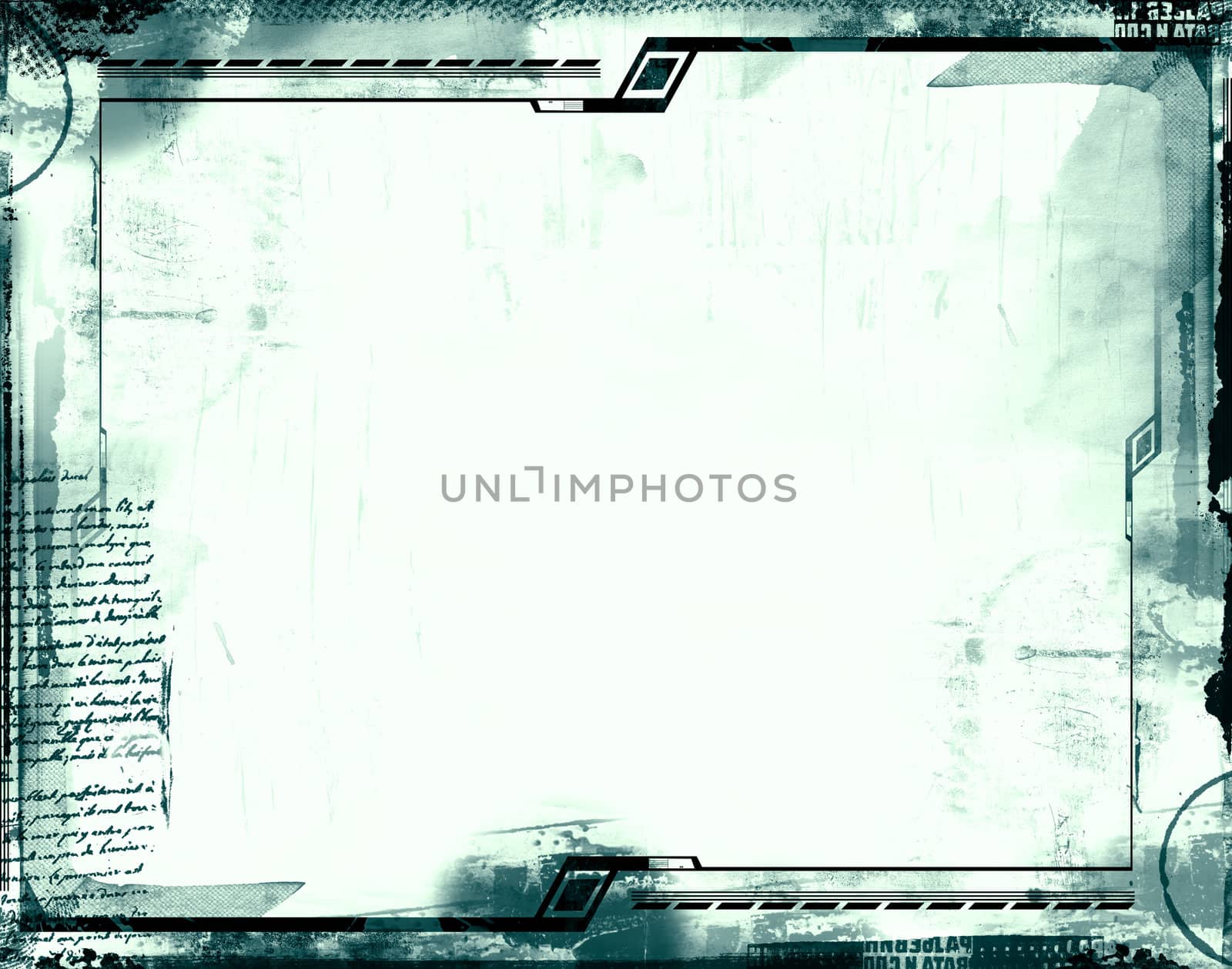 Computer designed highly detailed grunge border with space for your text or image. Great grunge layer for your projects.