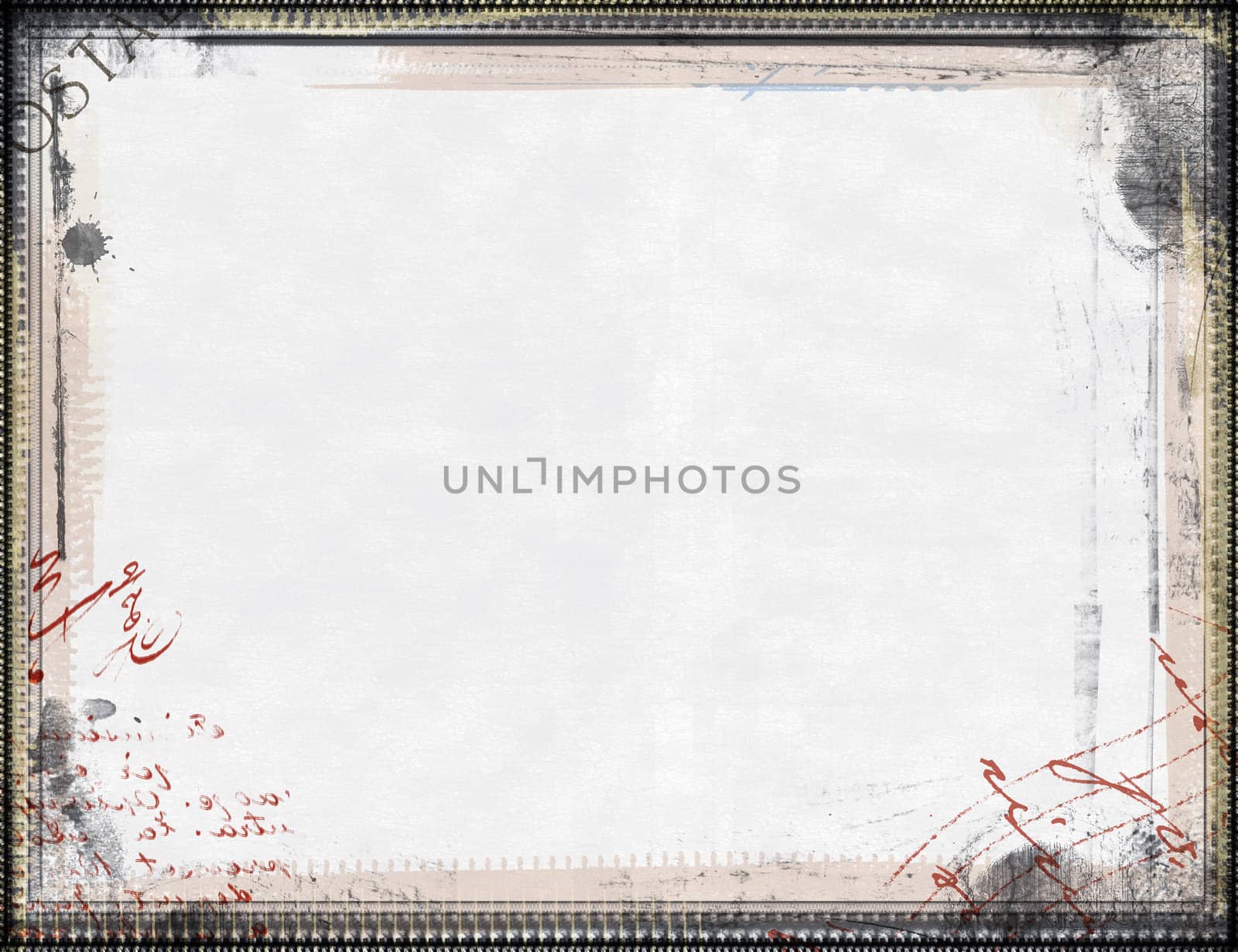 Computer designed highly detailed grunge border with space for your text or image. Great grunge layer for your projects.