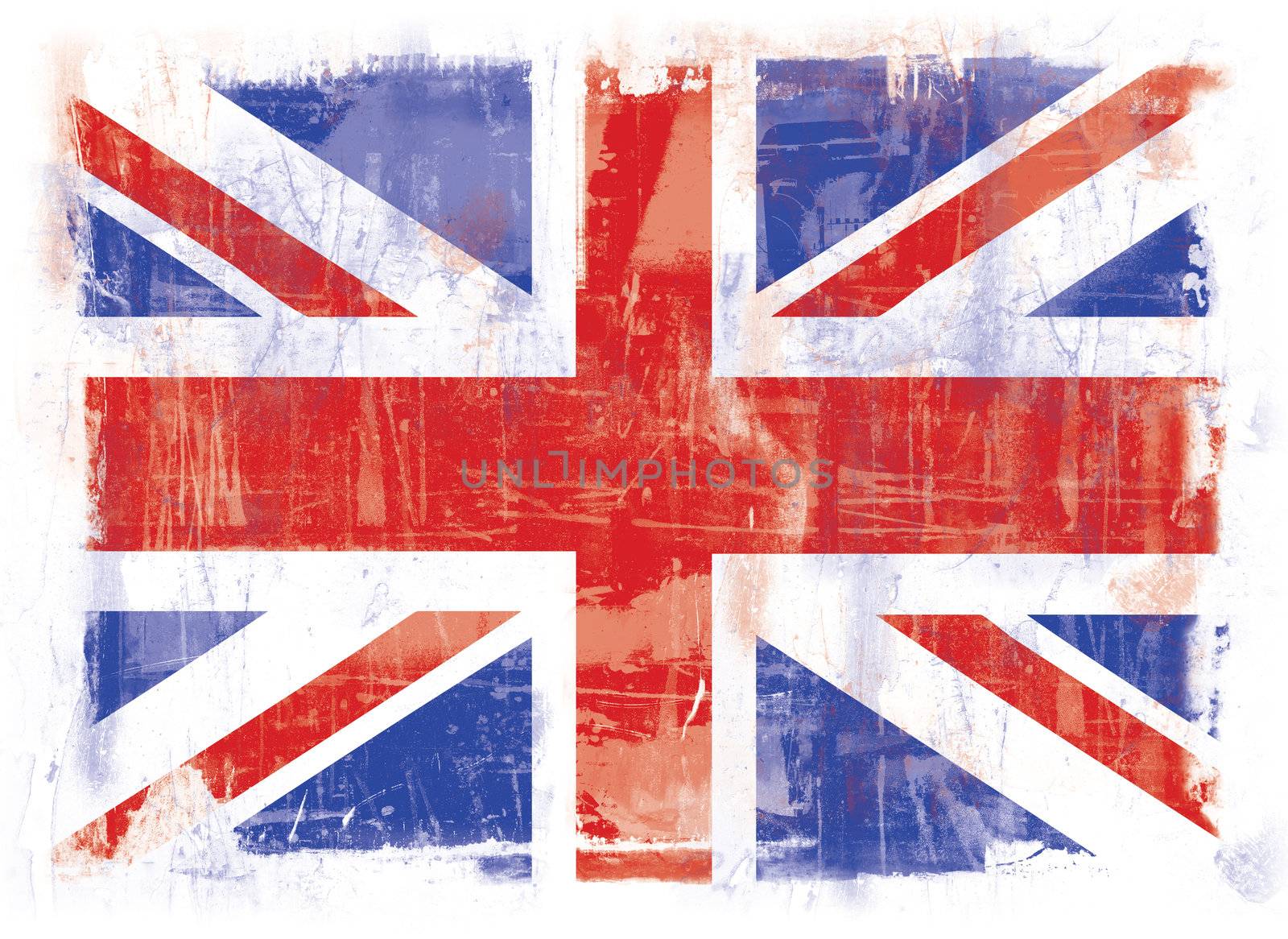 Highly detailed grunge illustration of the flag of Great Britain