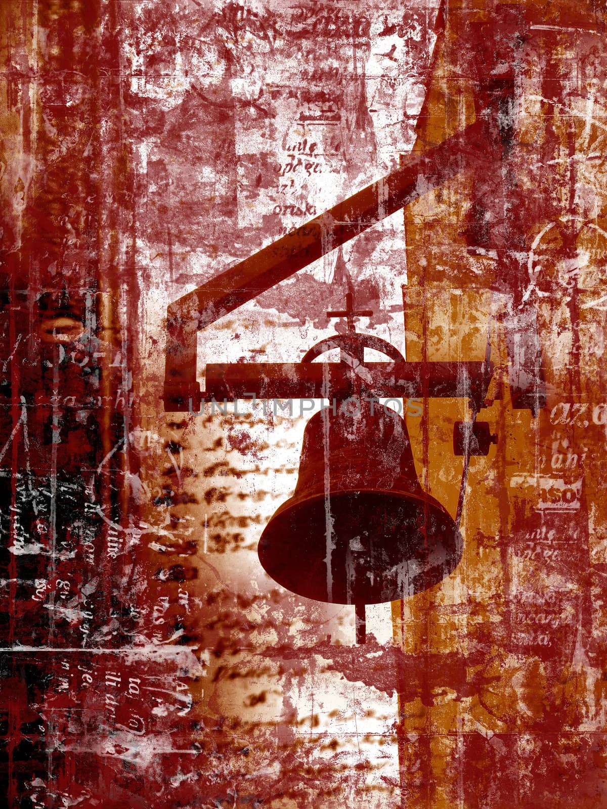 Computer designed highly detailed grunge textured abstract background - church bell