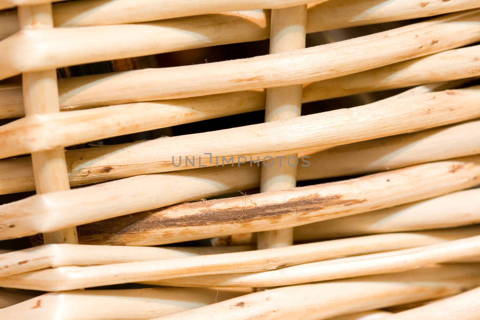 wattled wooden basket textured closeup