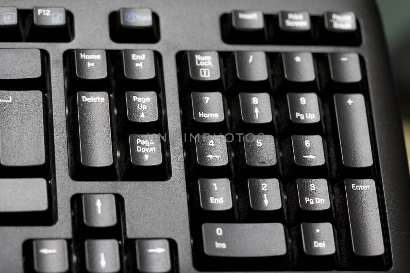 the part of black keybord close-up