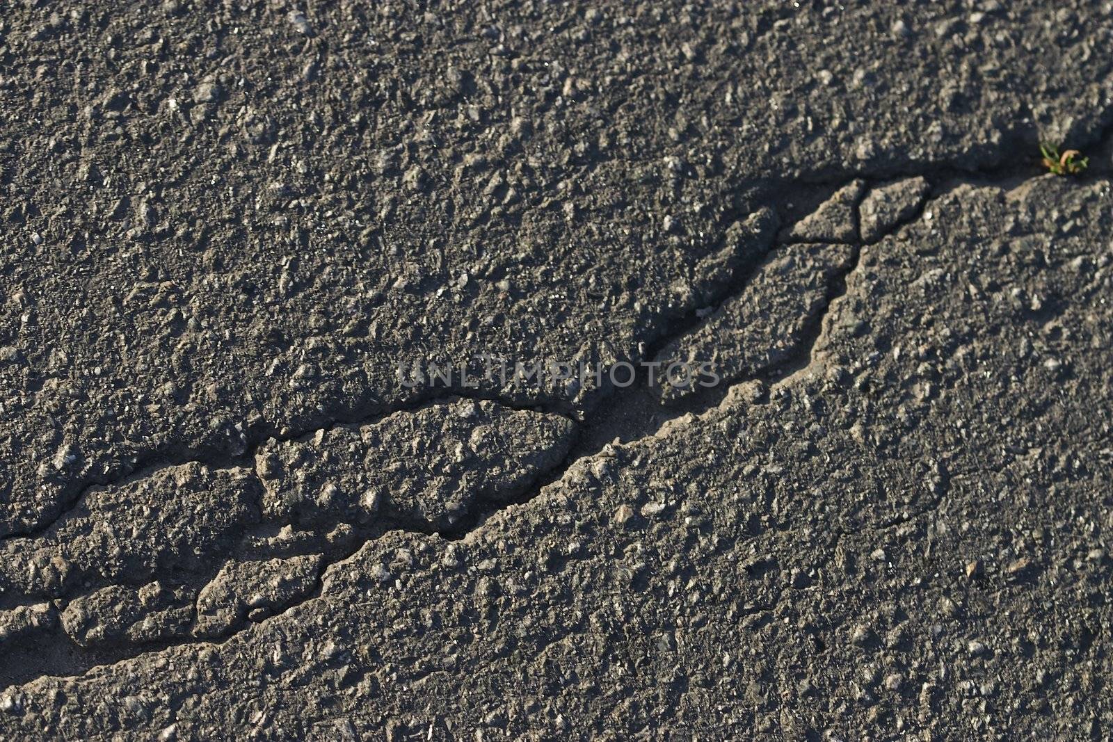 texture series: asphalt road pavement backgroud with crack
