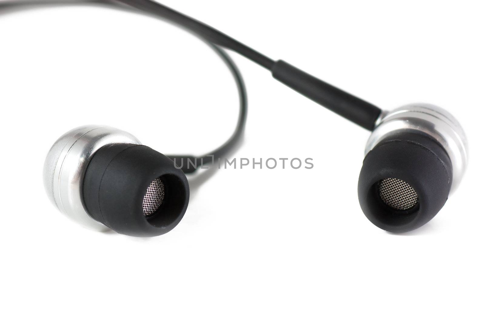 Macro view of a pair of stereo headphones