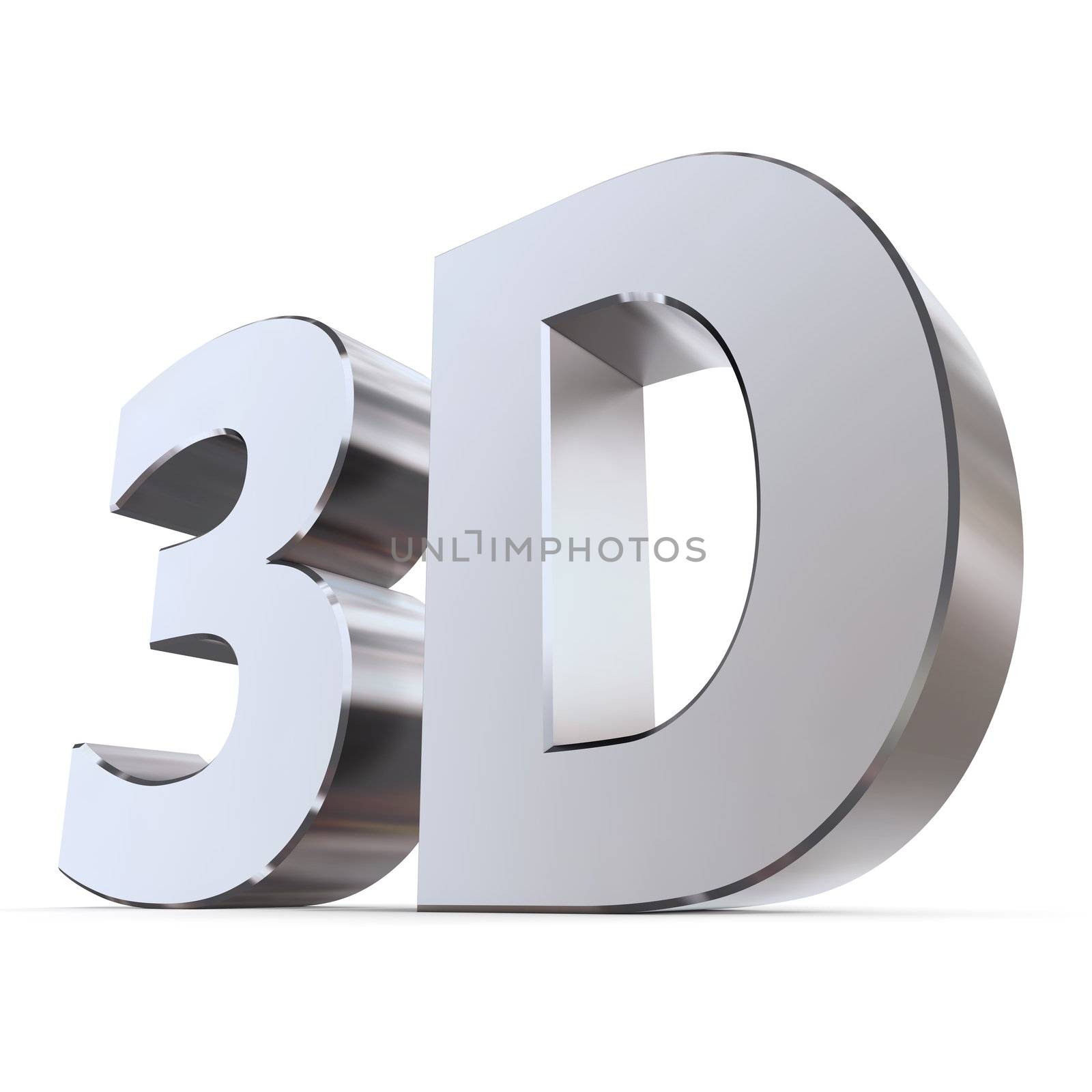 shiny metallic 3d word 3D made of silver/chrome