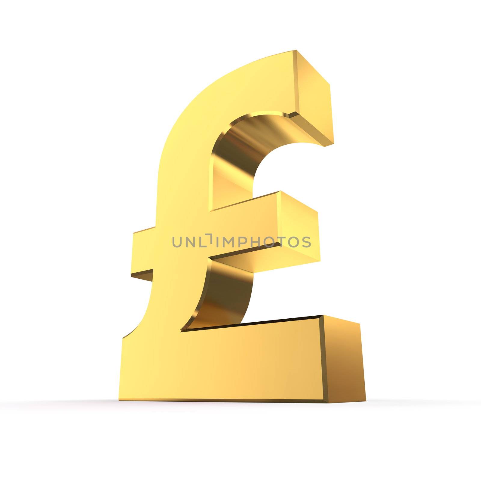 shiny pound symbol in a golden metal look