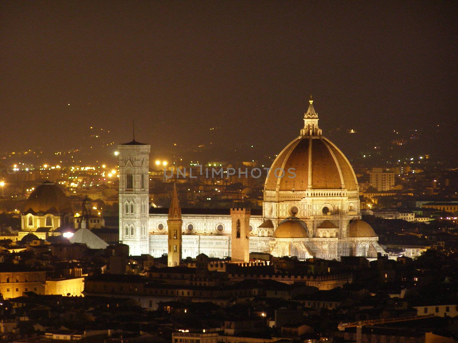 Florence by night - bird eye's view from San Miniato al Monte