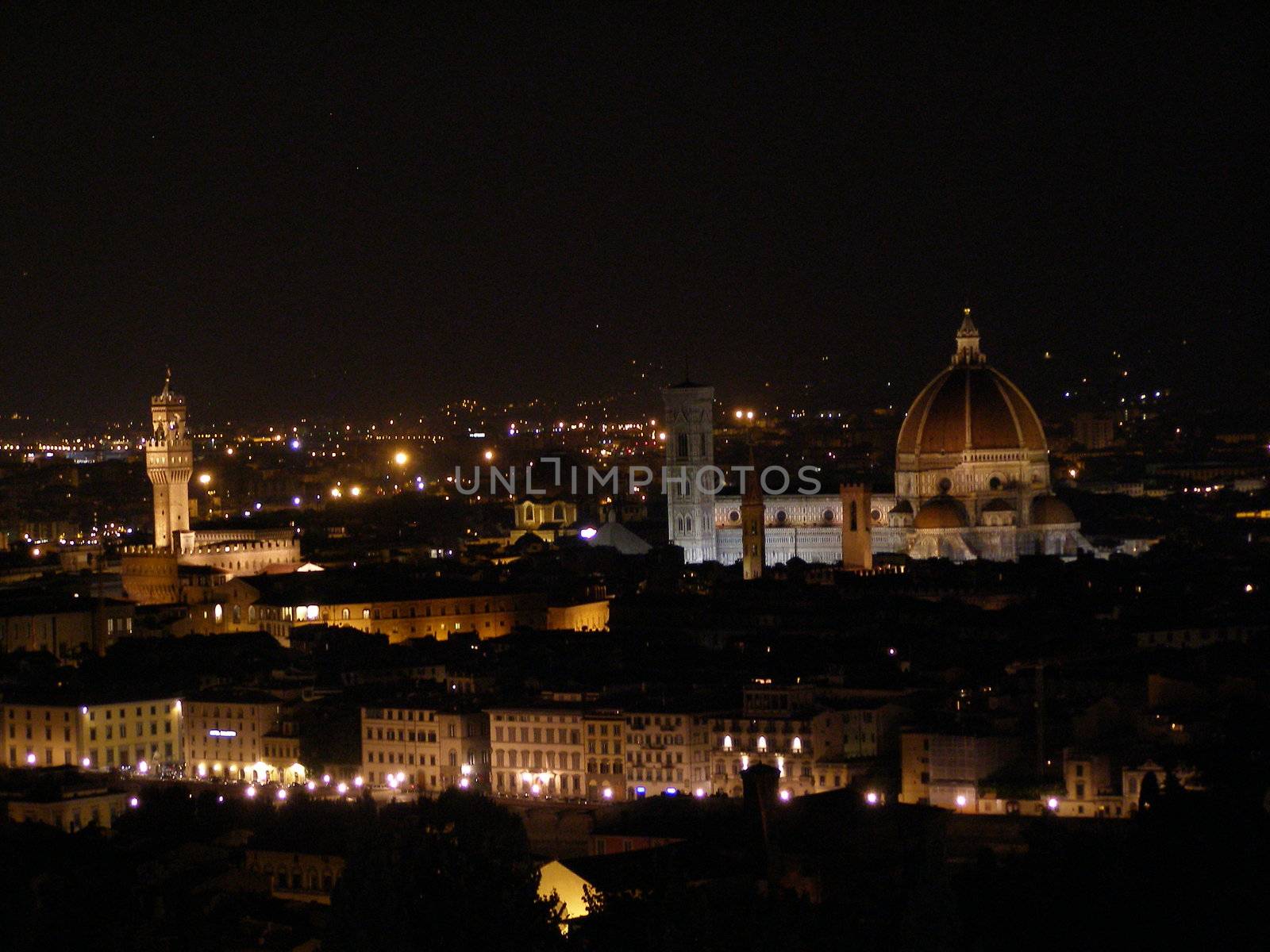 Florence by night - bird eye's view from San Miniato al Monte