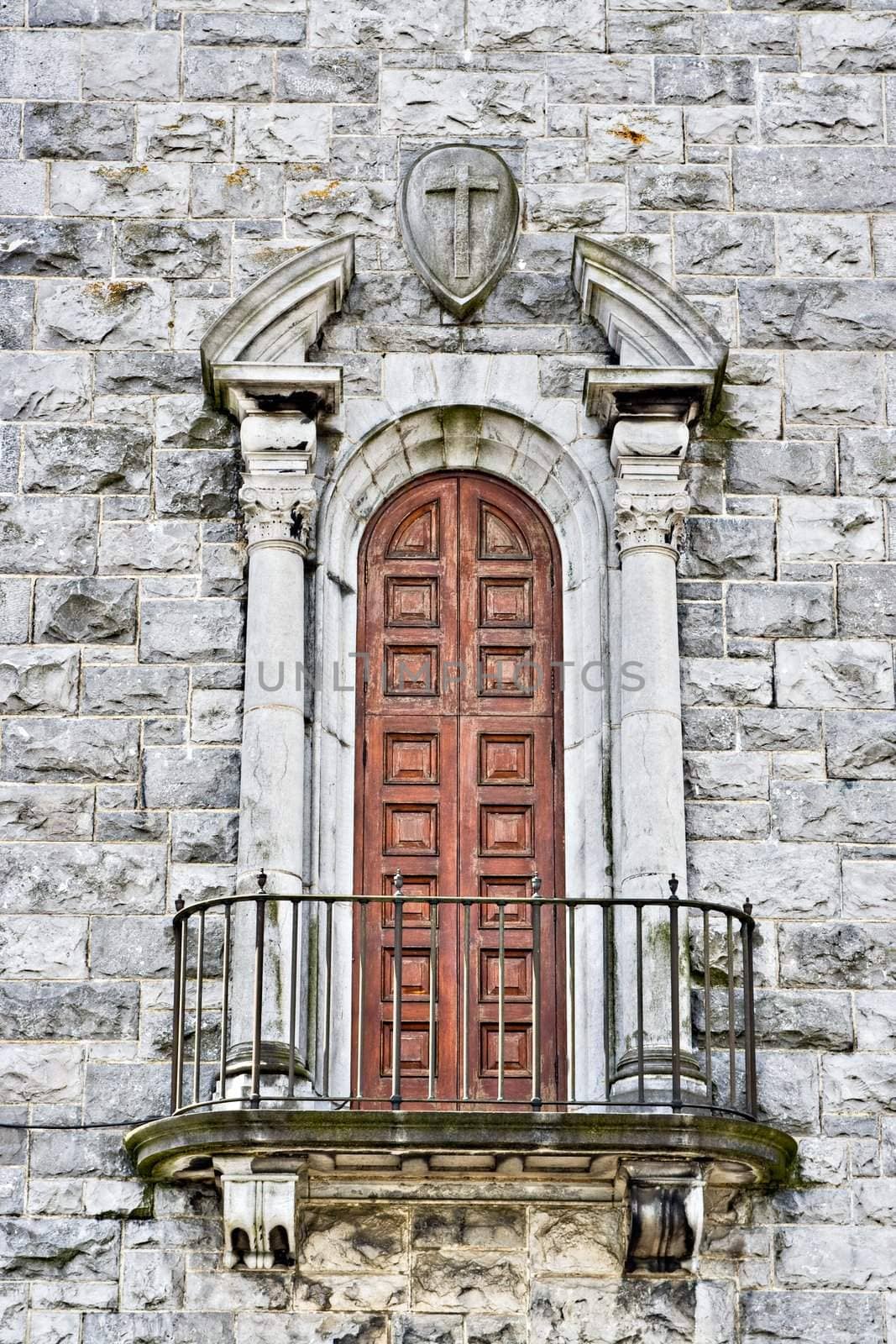A balcony and door in a cathedral