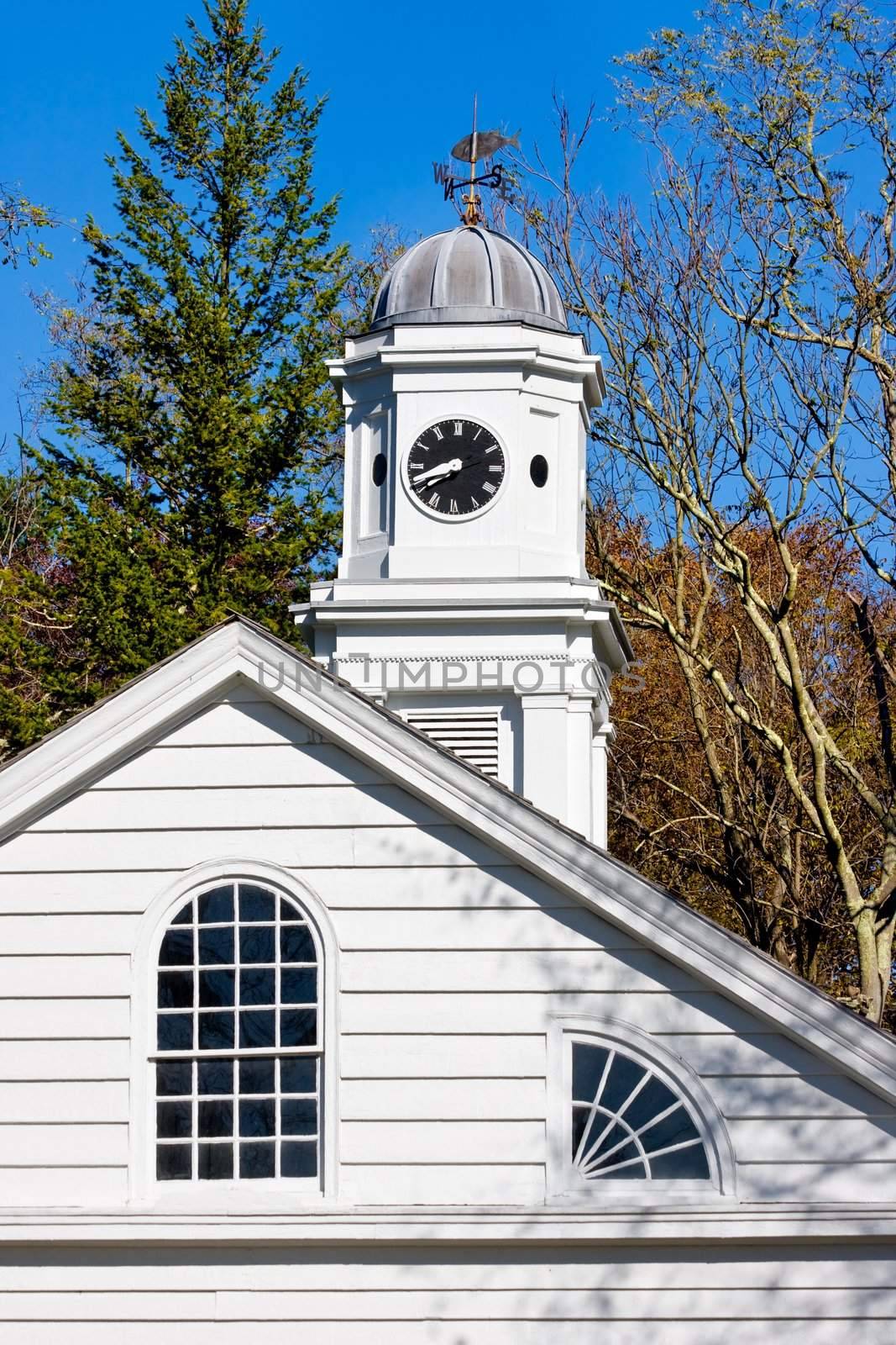 An old, restored church in Allaire Village, New Jersey. Allaire village was a bog iron industry town in New Jersey during the early 19th century.