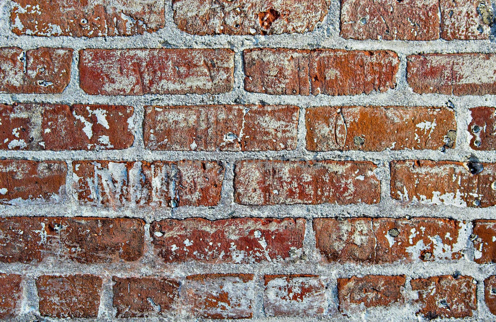 Red brick wall showing detail, patterns, and texture