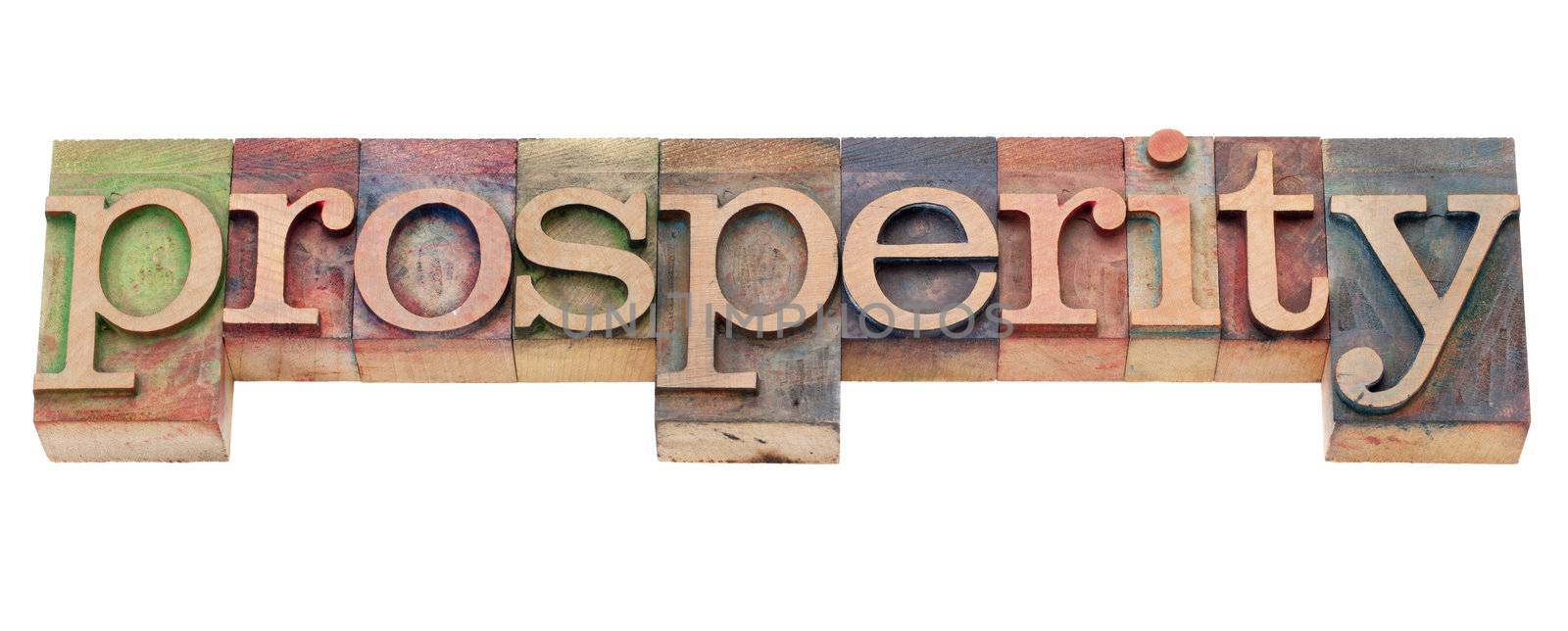 prosperity word in letterpress type by PixelsAway