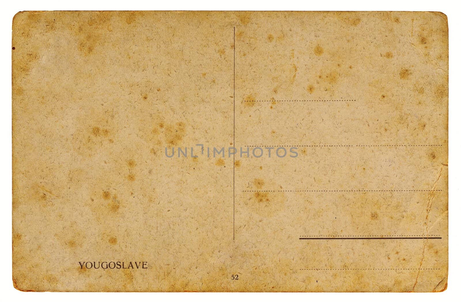 High resolution , highly detailed antique postcard from the early 20th century isolated on white background.