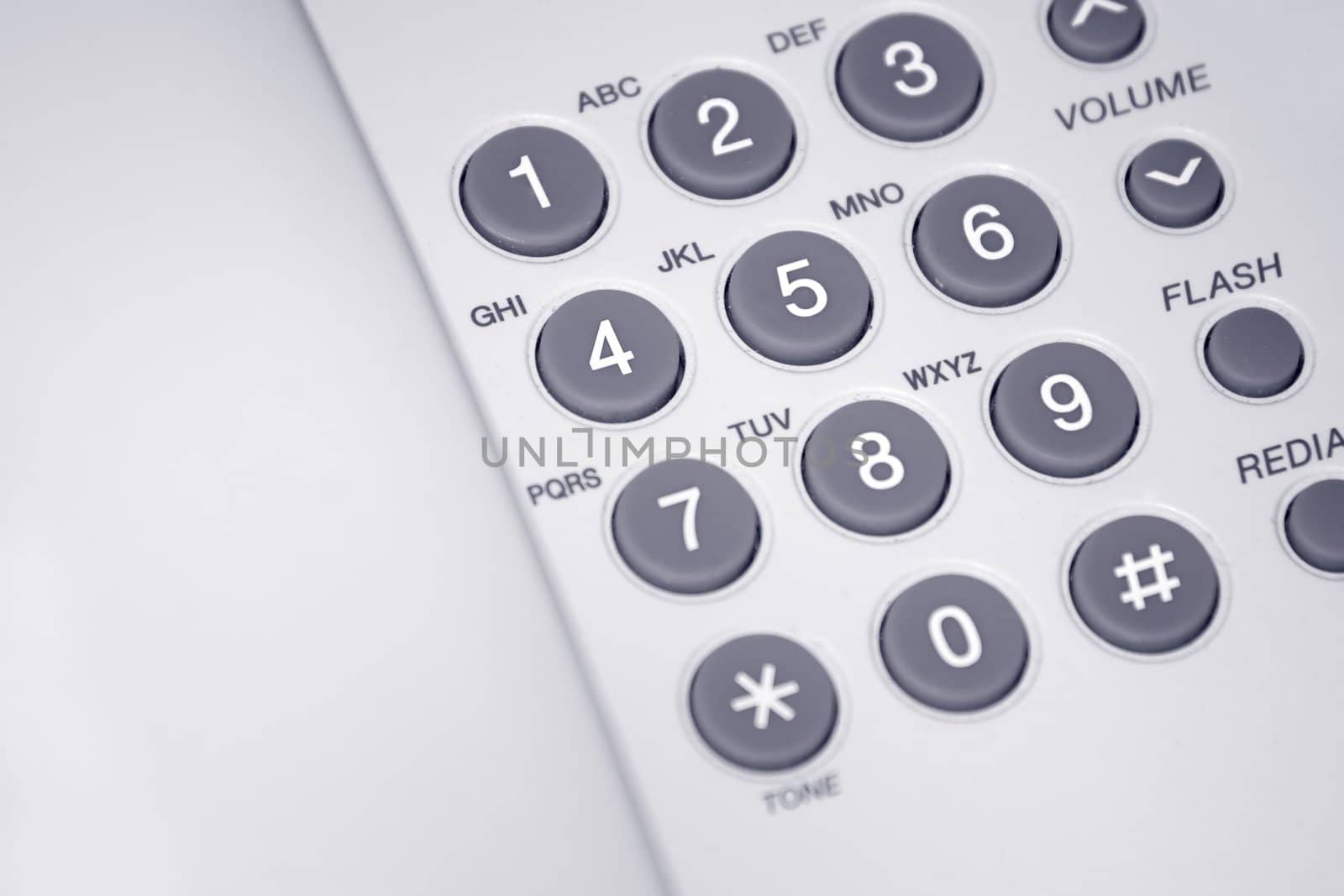 Close up photo of a white telephone , nice business background