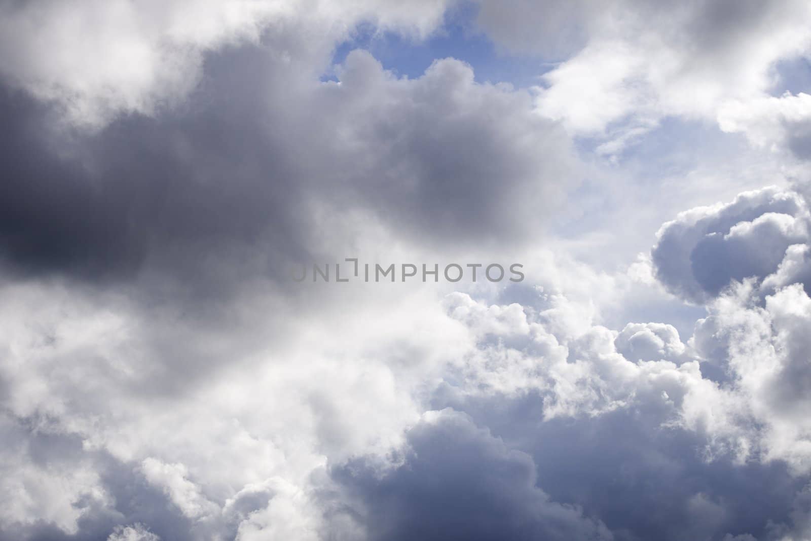 Beautiful white clouds and blue sky on a sunny day