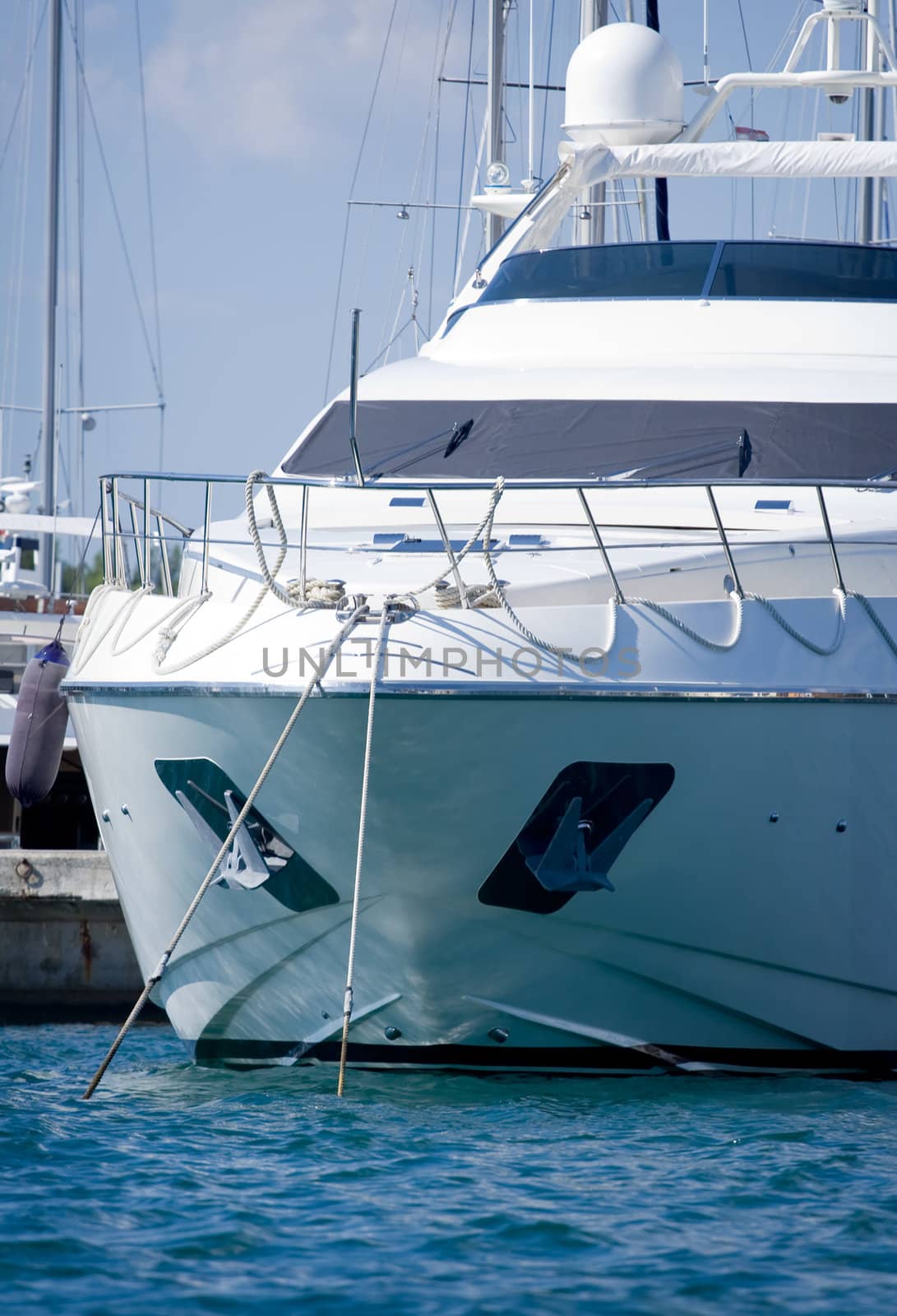 Private luxury yacht in the bay