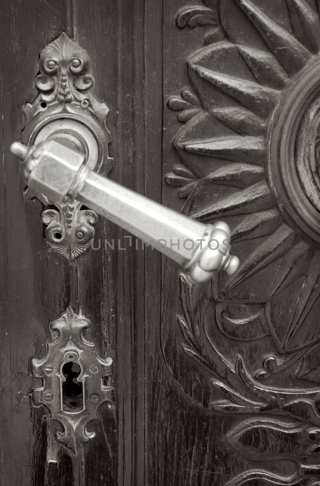 Antique doors detail , close up photo