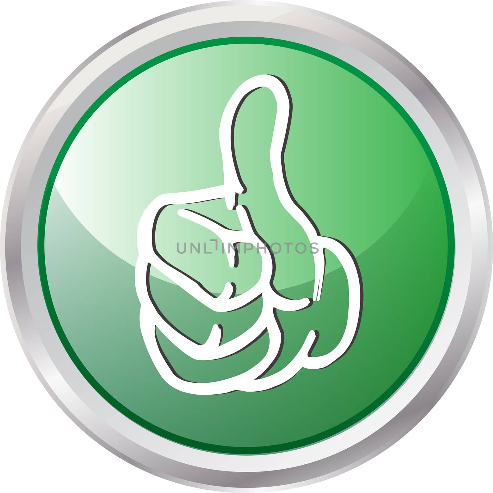 3D button thumb up
