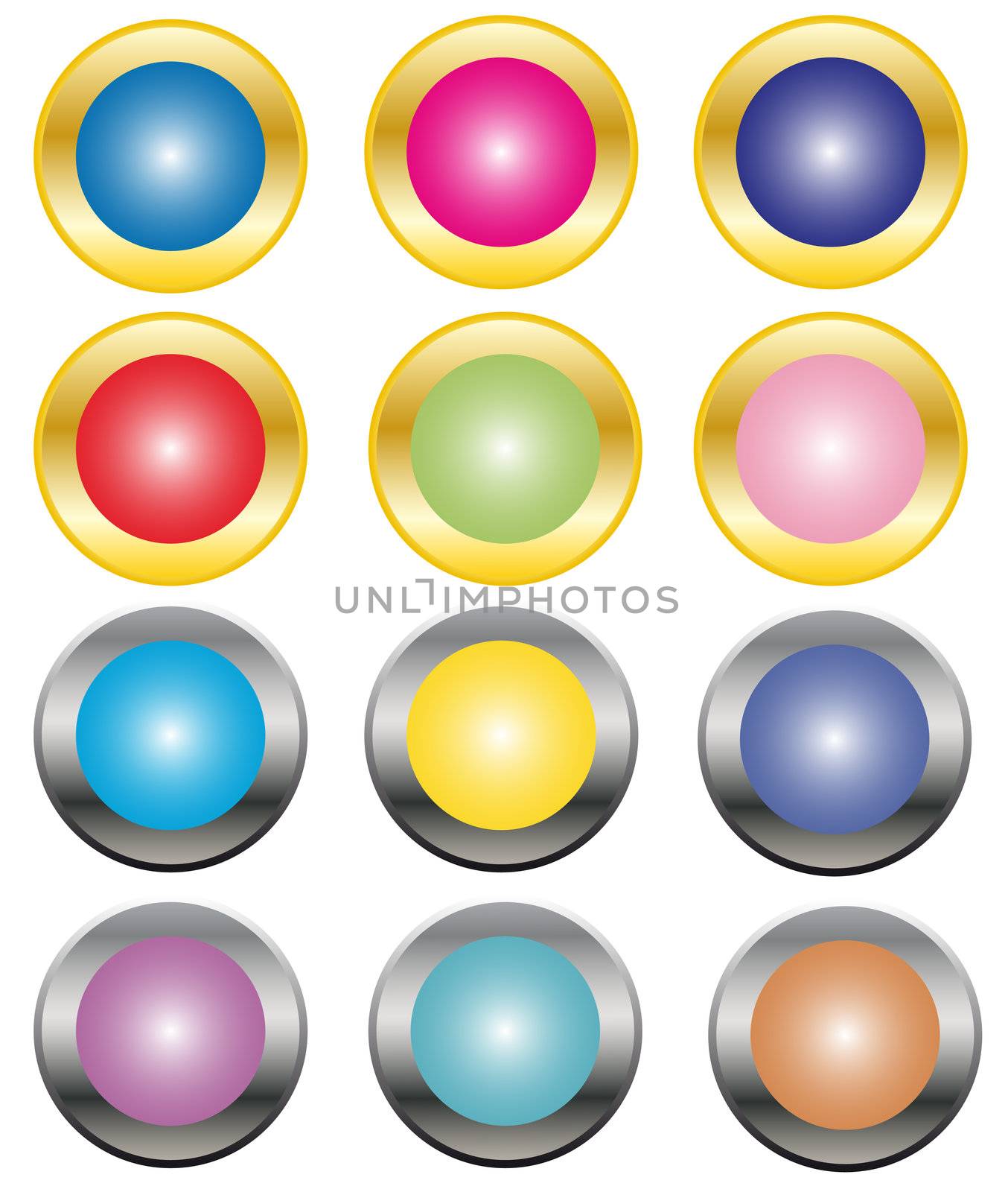 Set of colored buttons by peromarketing
