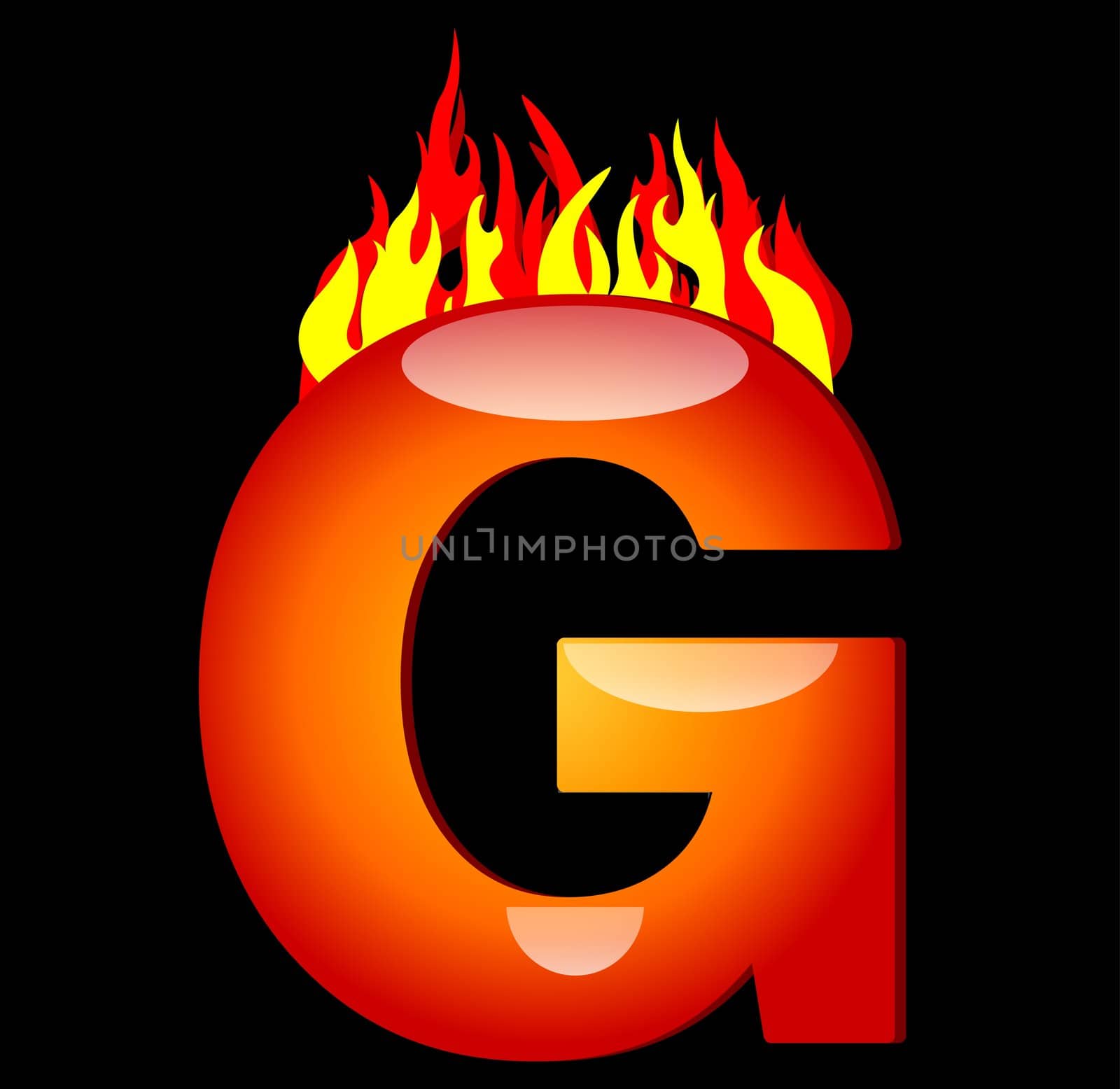 Letter G on Fire
